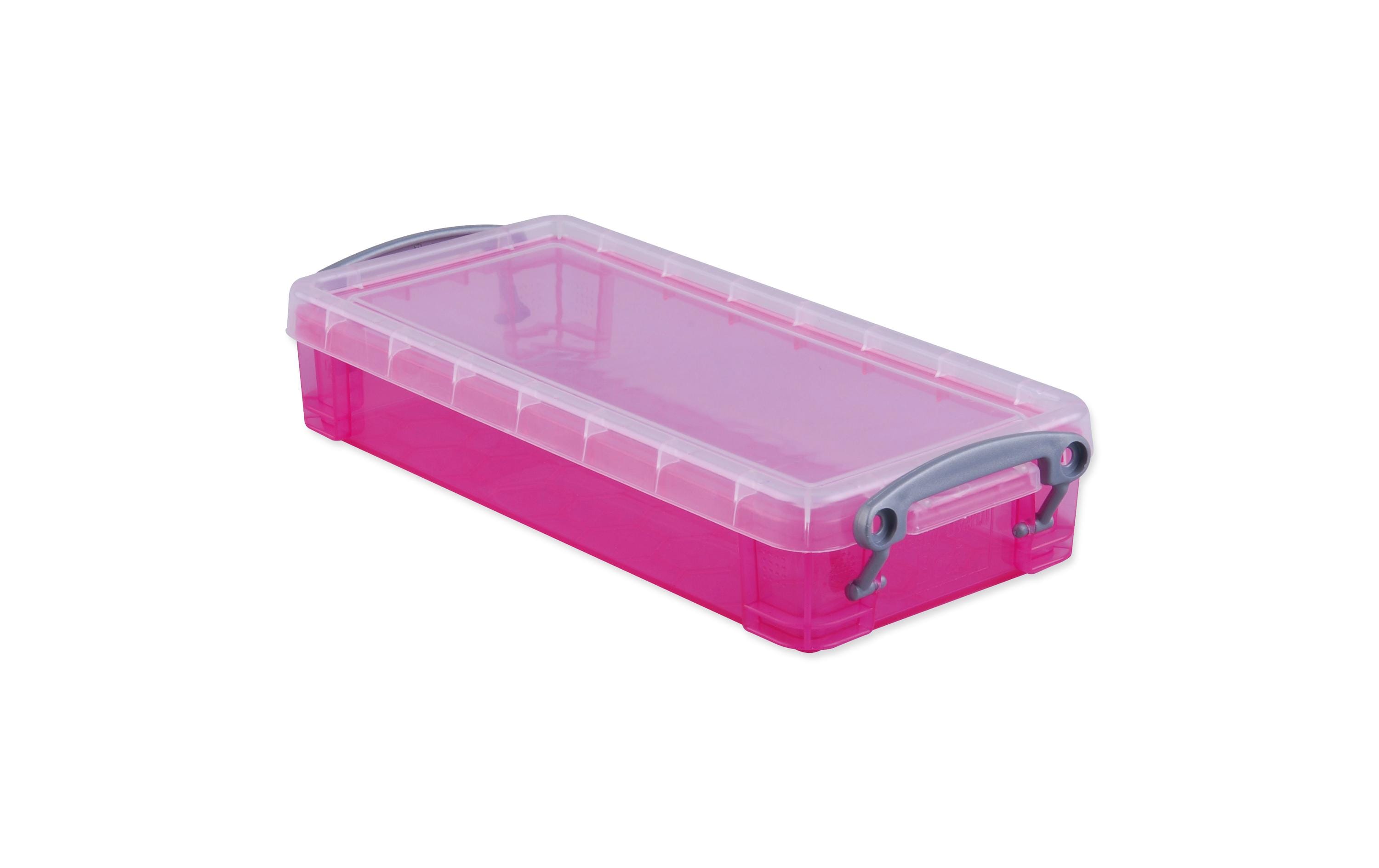 Really Useful Box Aufbewahrungsbox 0.55 Liter, Pink/Transparent