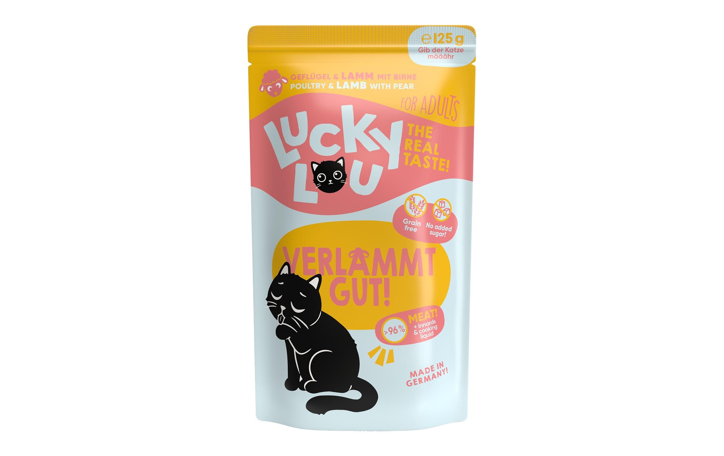 Lucky Lou Nassfutter Lifestage Adult Geflügel & Lamm, 125 g