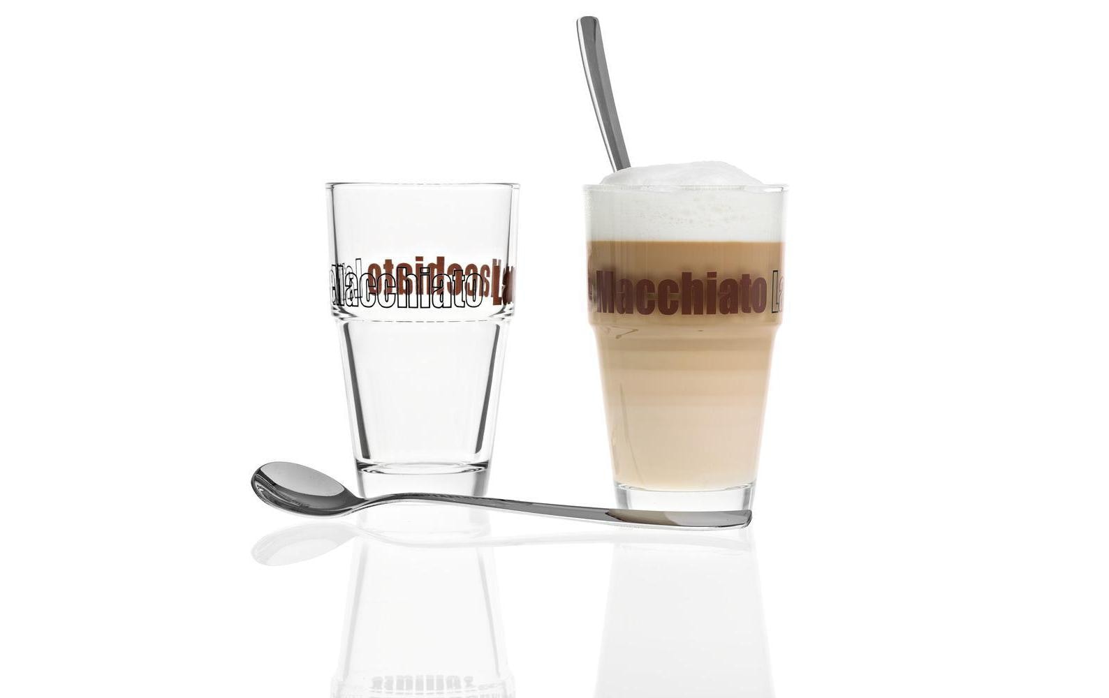 Leonardo Latte Macchiato Becher 410 ml, 2 Stück, Transparent