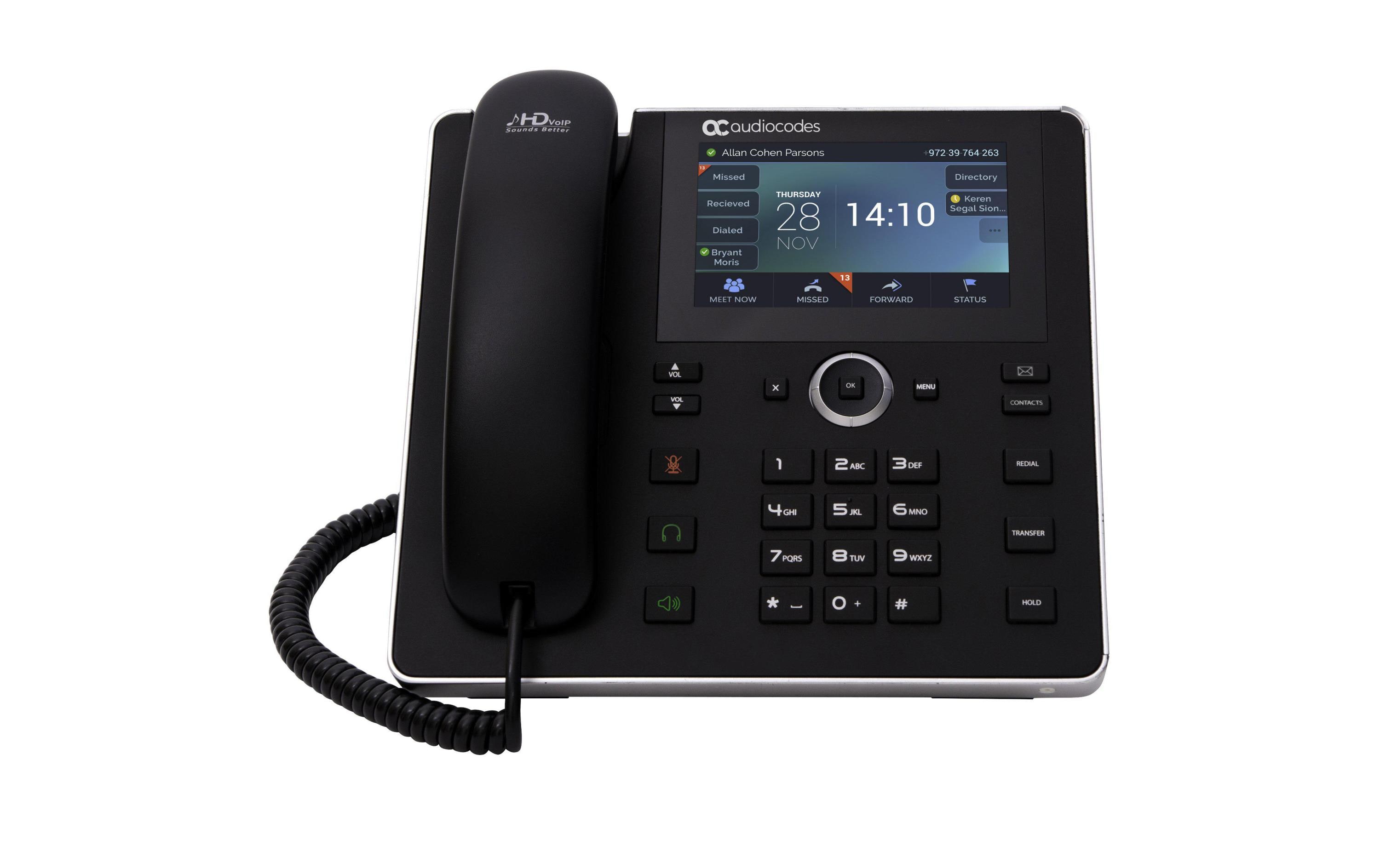 Audiocodes Tischtelefon 450HD Skype for Business Schwarz