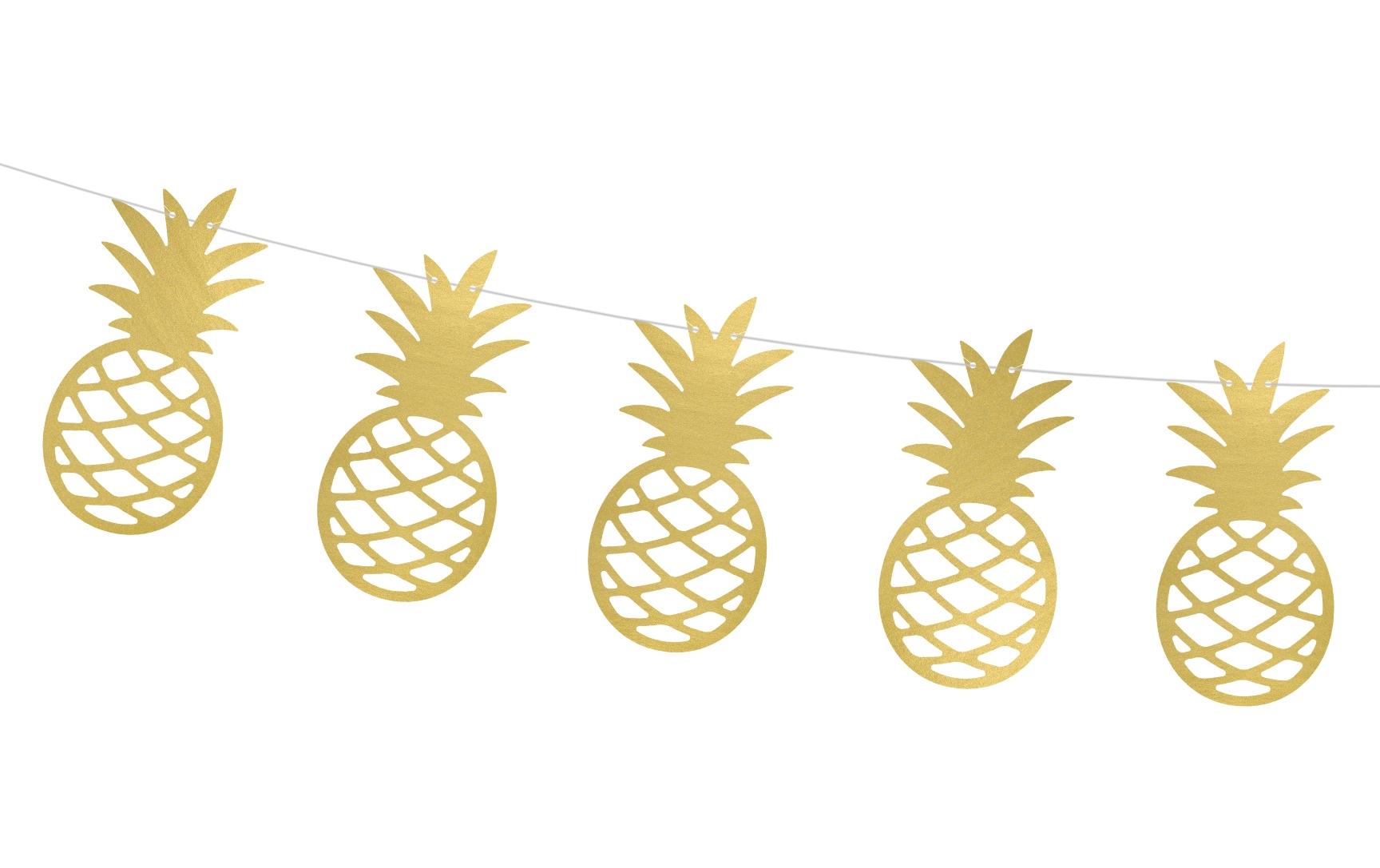 Partydeco Girlande Ananas 150 x 13 cm, Gold