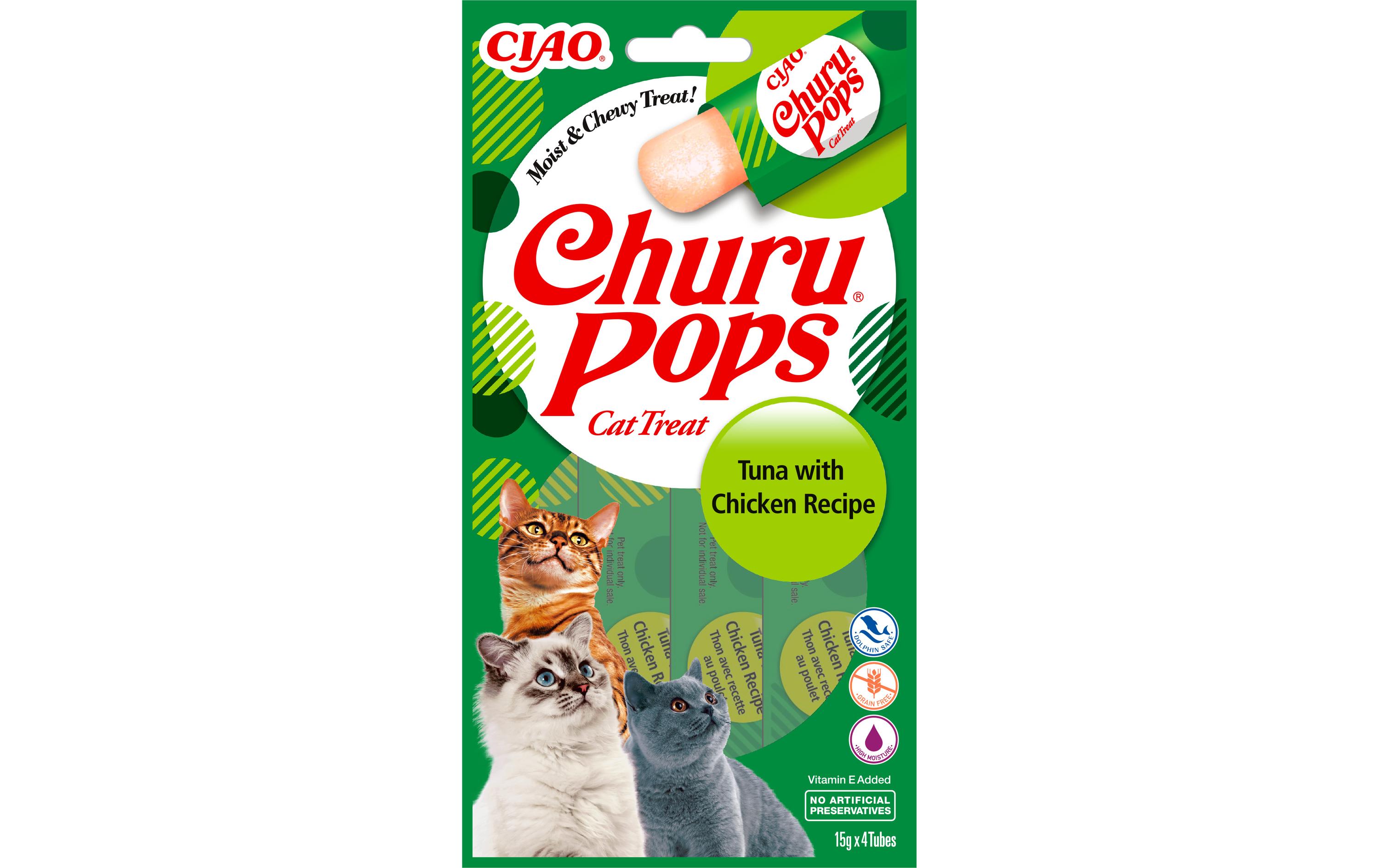 CIAO Churu Katzen-Snack Pops Thunfisch & Huhn, 4 x 15 g