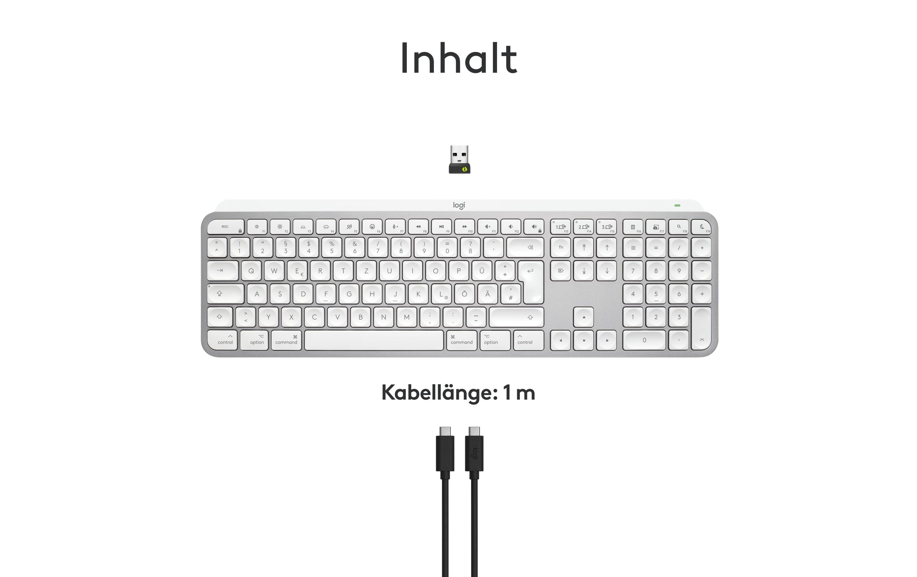 Logitech Tastatur MX Keys S for Mac Pale Grey CH-Layout