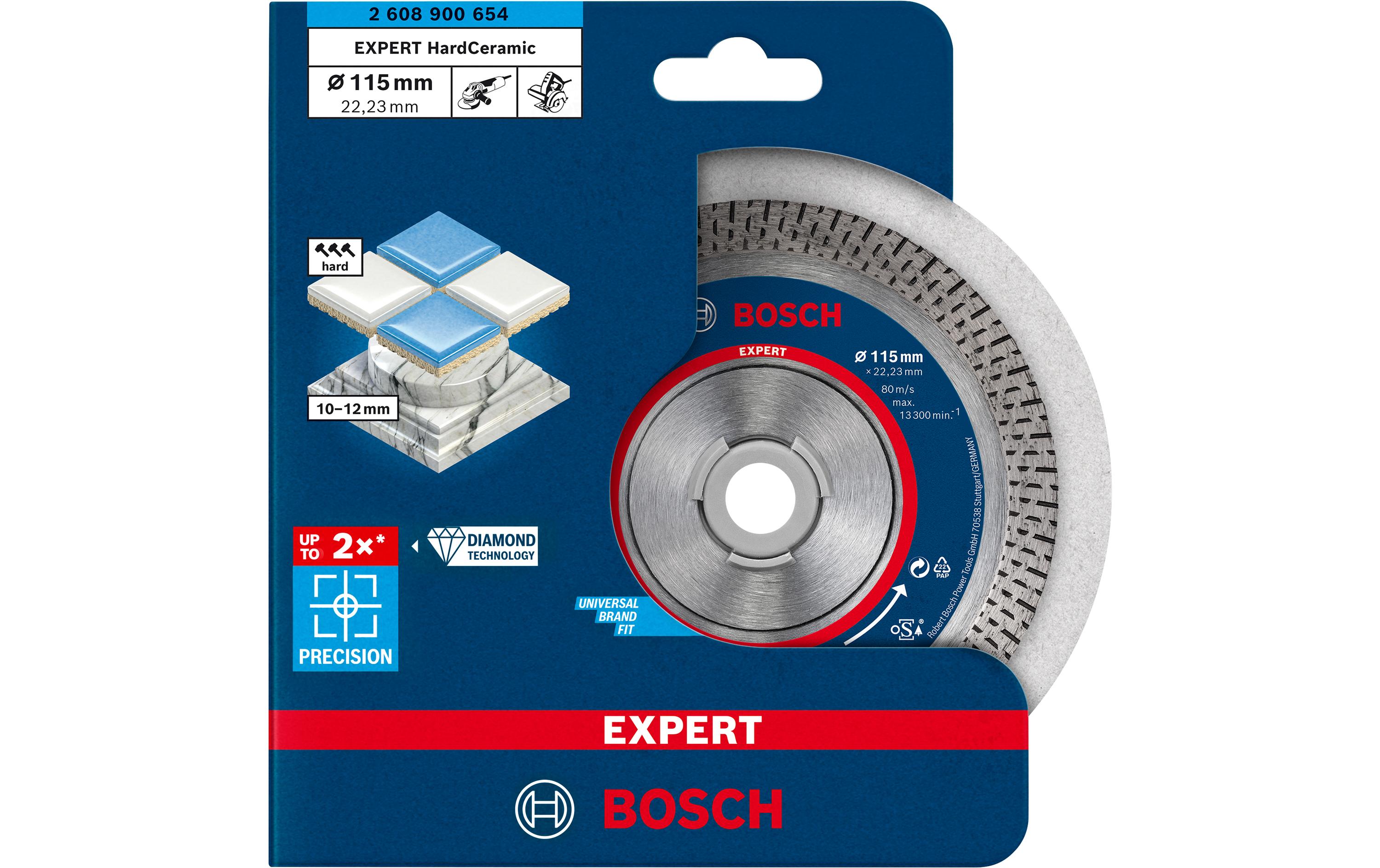 Bosch Professional Diamanttrennscheibe EXPERT HardCeramic, 115 mm