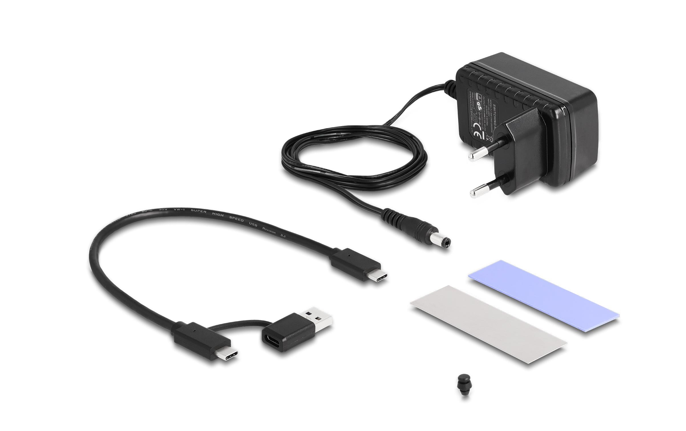 Delock Konverter USB-C für 1x M.2 NVMe SSD +1x SATA SSD/HDD