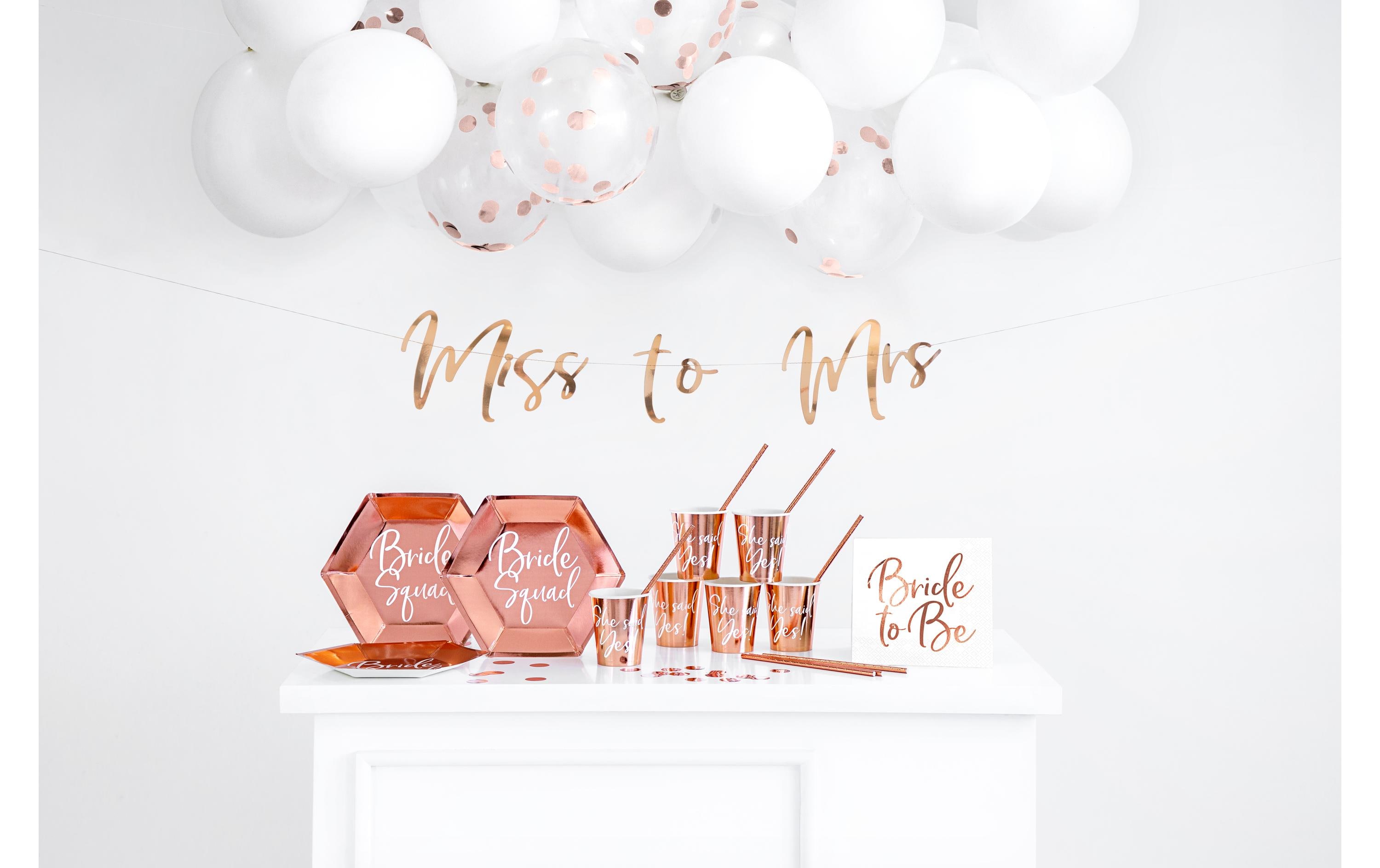 Partydeco Girlande Miss to Mrs 18 x 76 cm, Rosegold