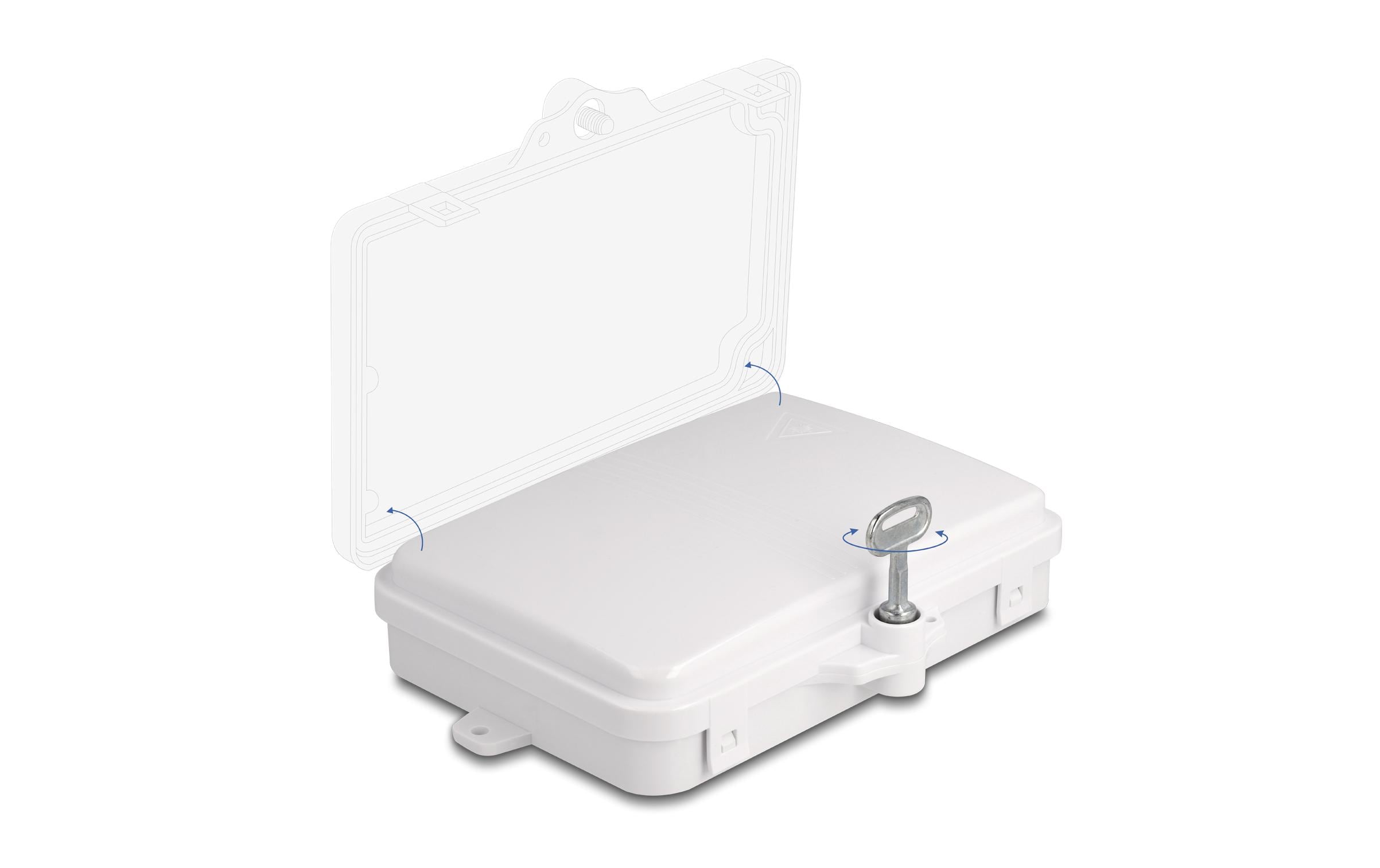 Delock LWL Verteilerbox IP65, 6 Port, Weiss