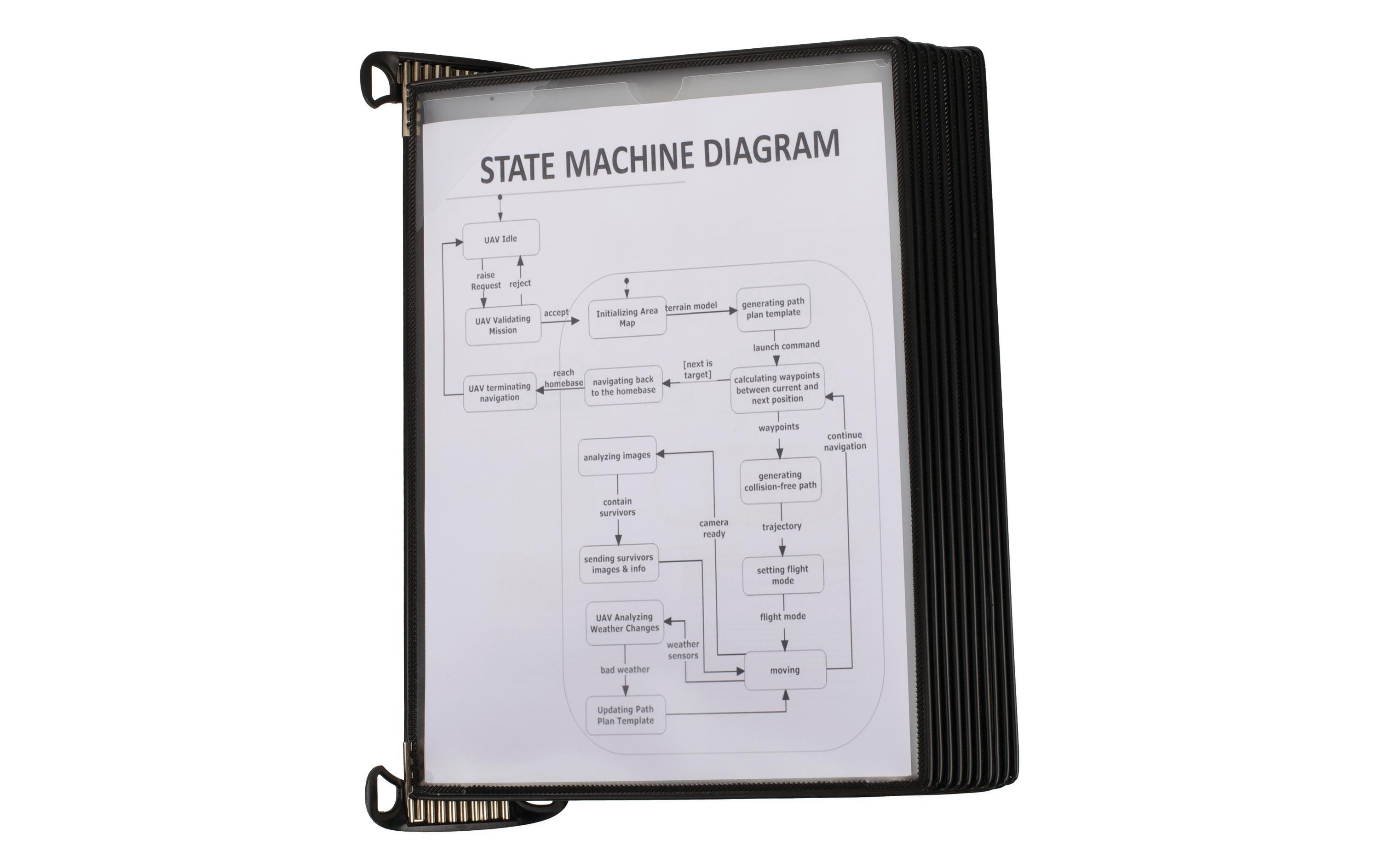 Tarifold Dokumentenhalter Wandelement T-Display Pro Schwarz