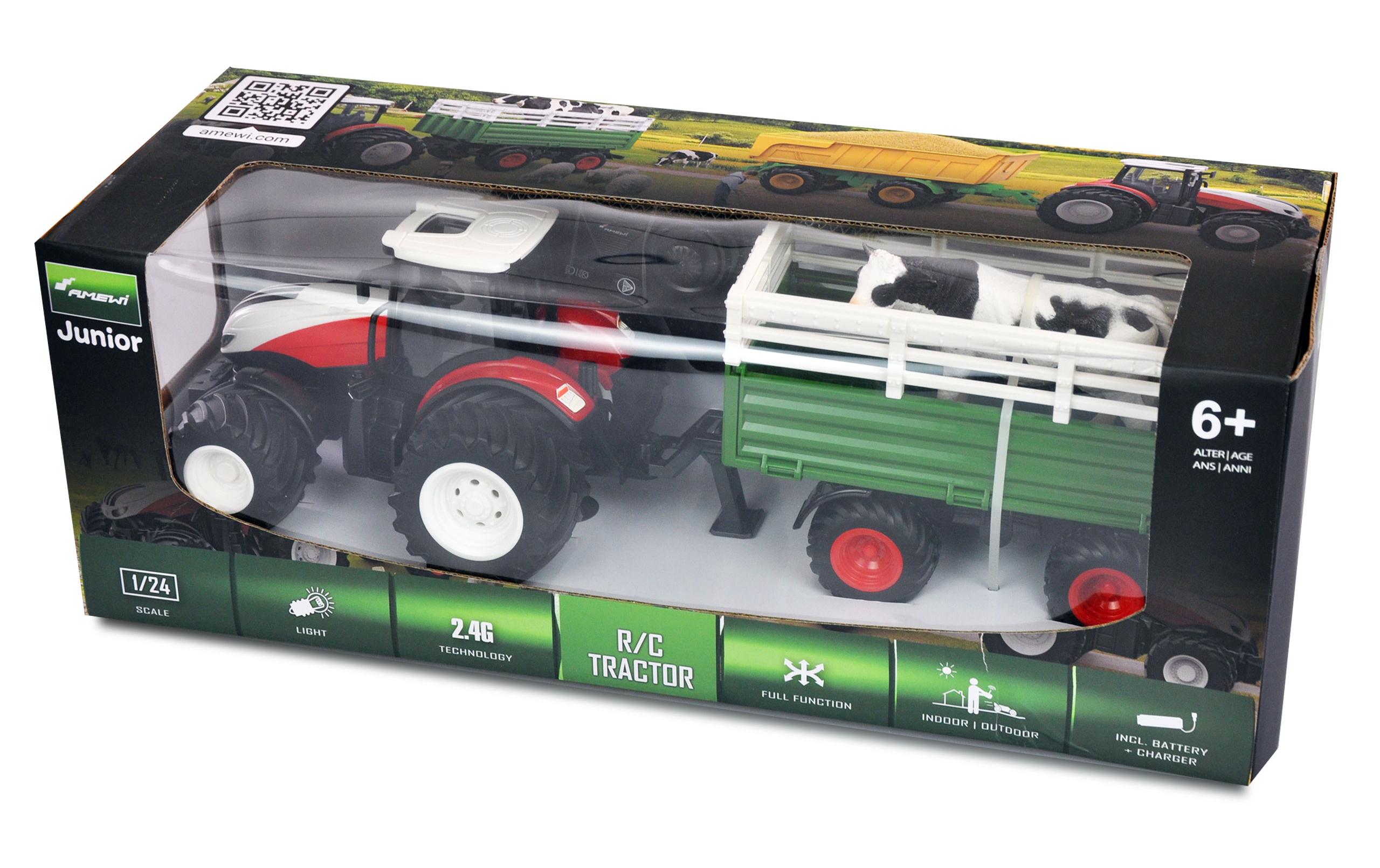 Amewi Traktor mit Viehtransporter RTR, 1:24