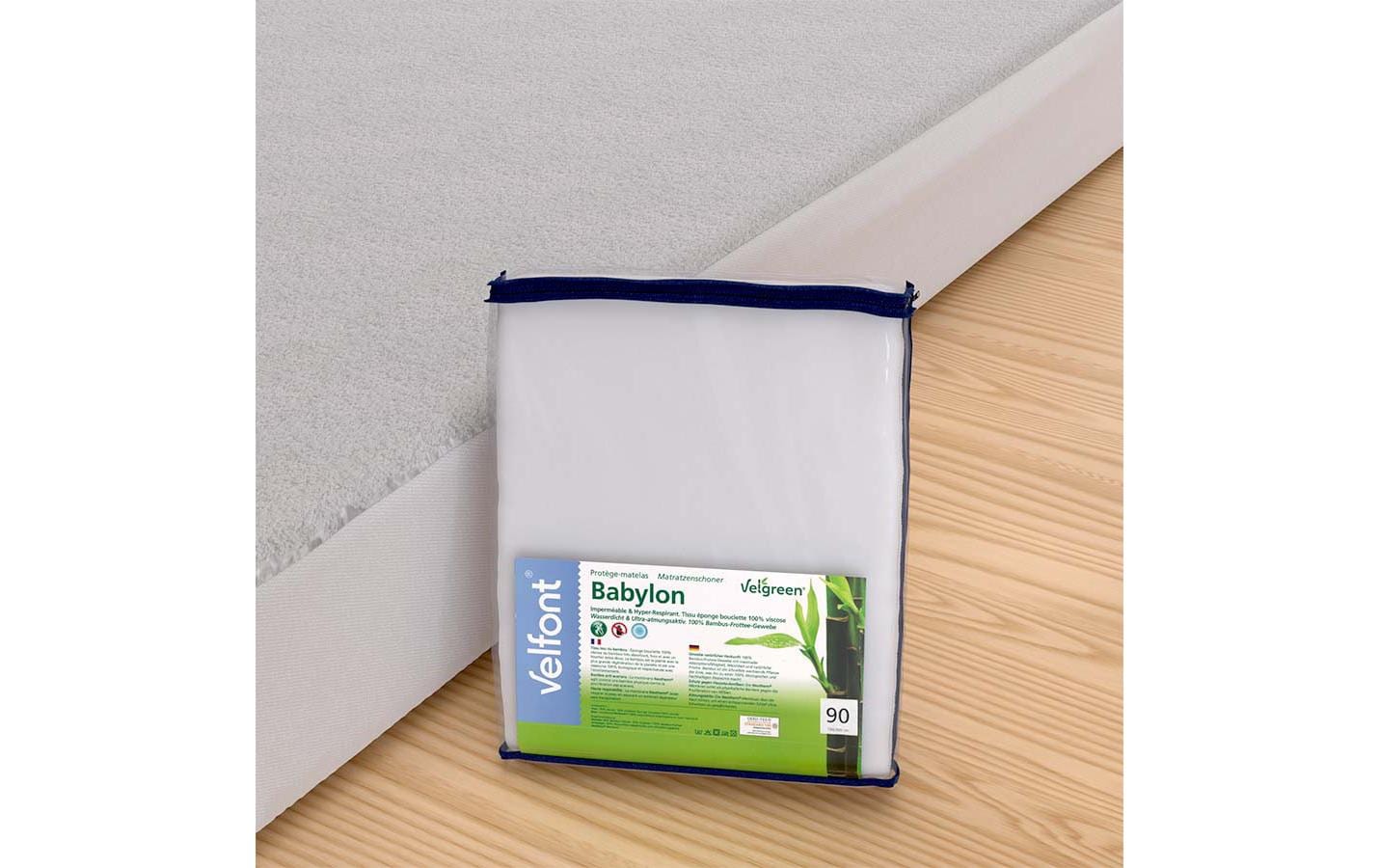 Velfont Fixmolton Velgreen Frotté 90 x 200 cm, Weiss