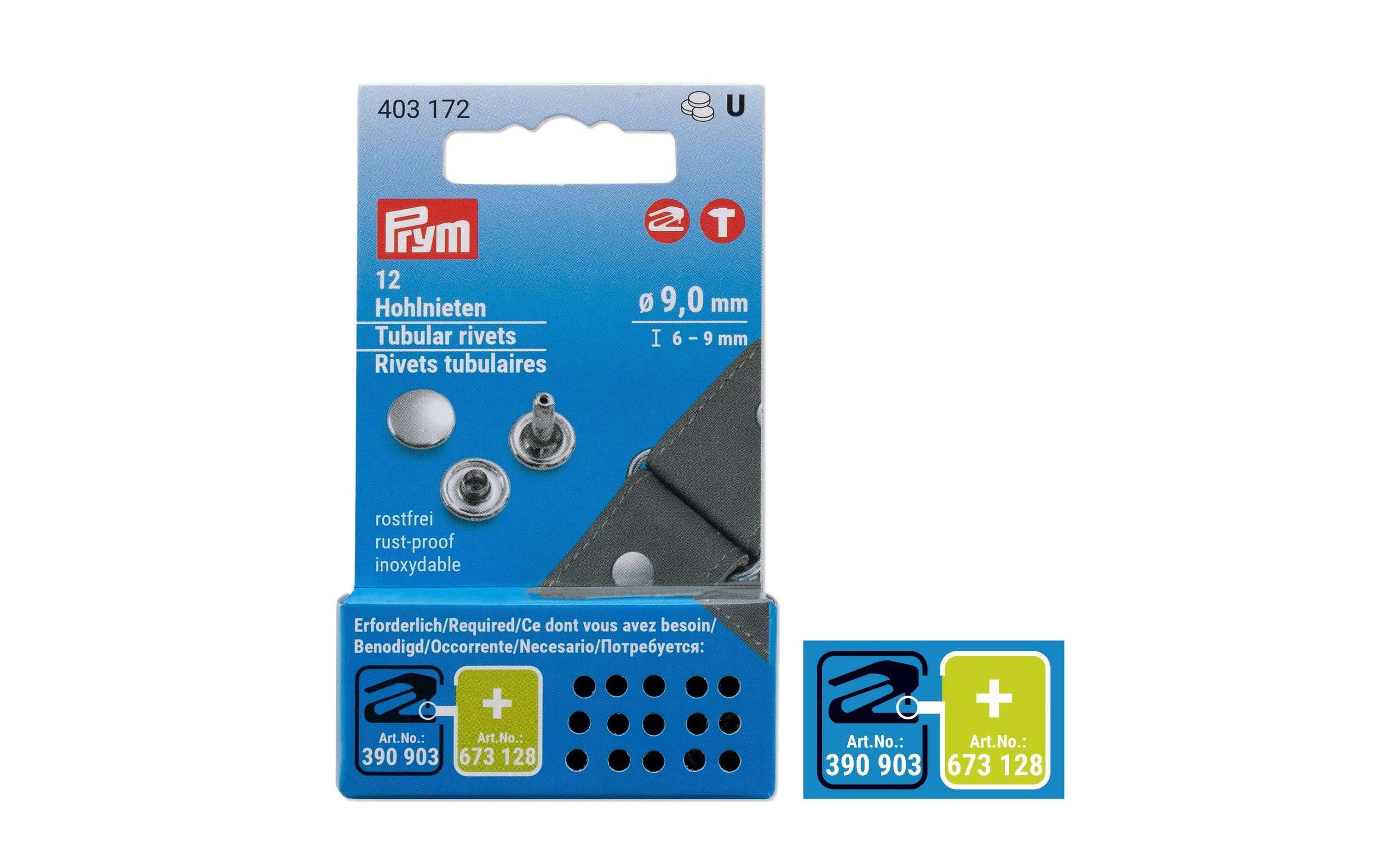 Prym Hohlnieten 6 - 9 mm, 12 Stück