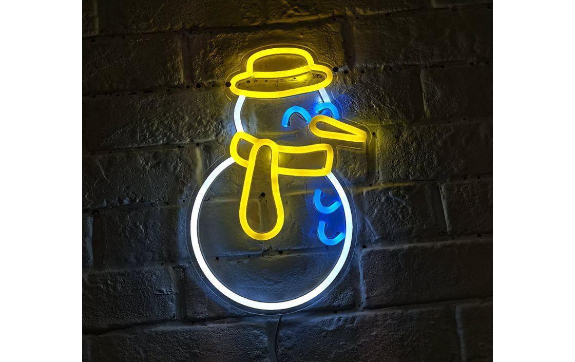 Vegas Lights LED Dekolicht Neonschild Schneemann 22 x 35 cm