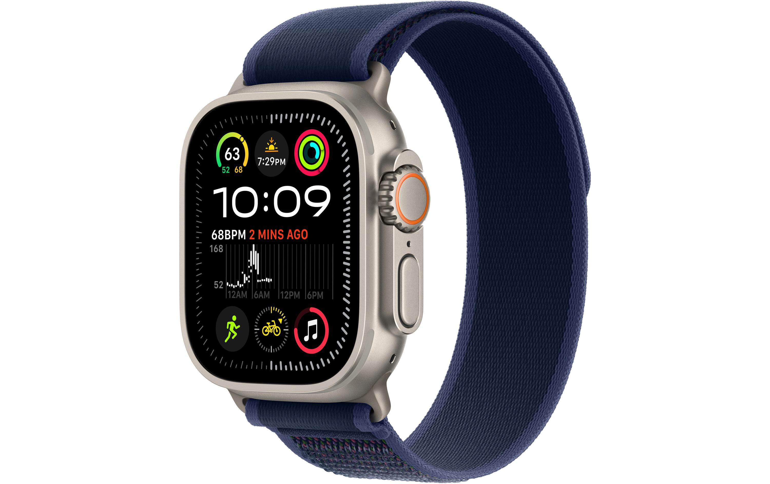 Apple Watch Ultra 2 Natural Titanium Trail Loop Blau M/L