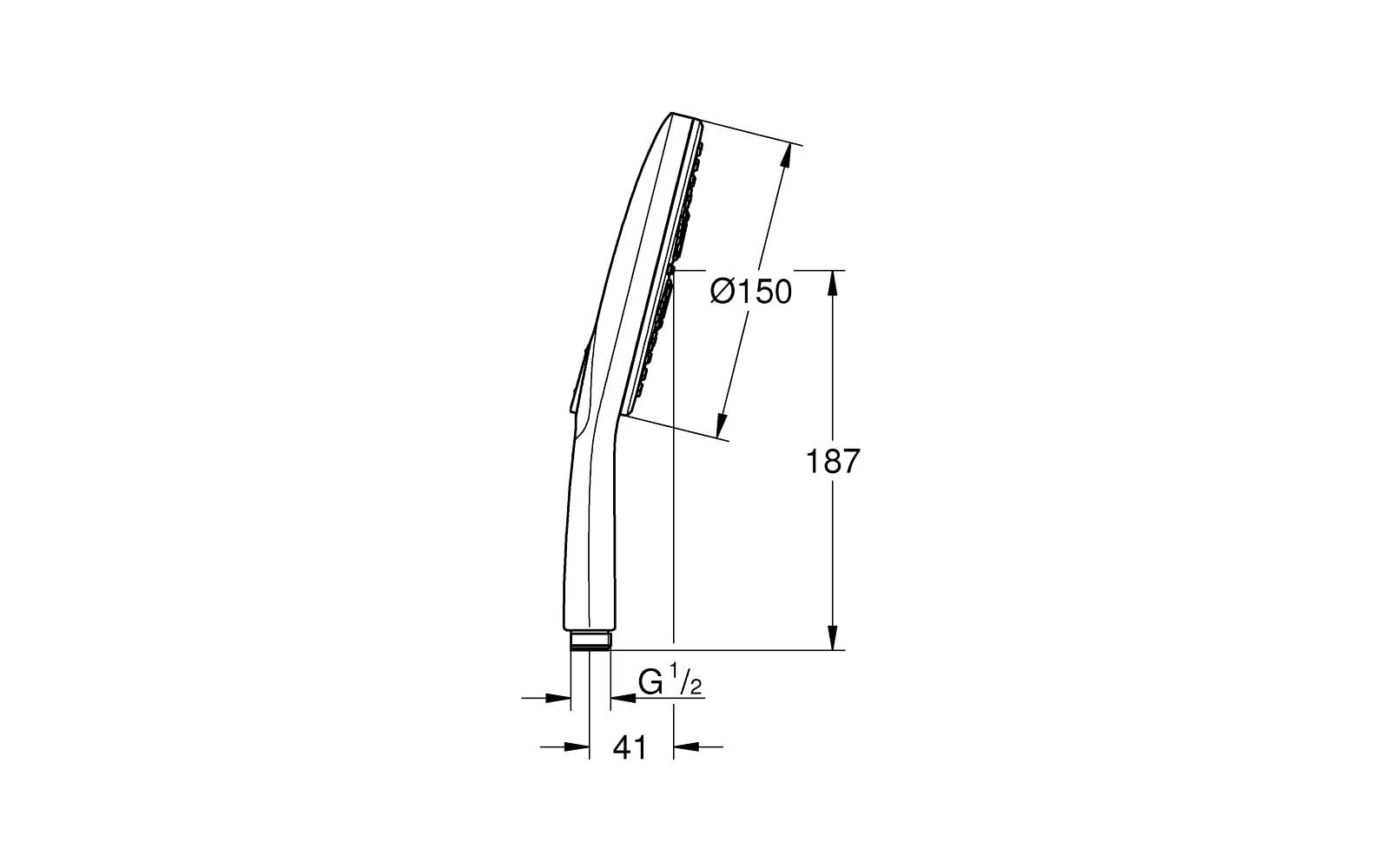 GROHE Handbrause Rainshower Smartactive 150 Chrom