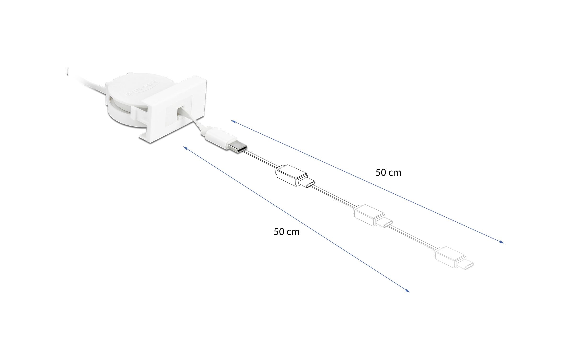 Delock Easy 45 Modul USB 2.0 Ausrollkabel USB Typ-A zu USB Type-C