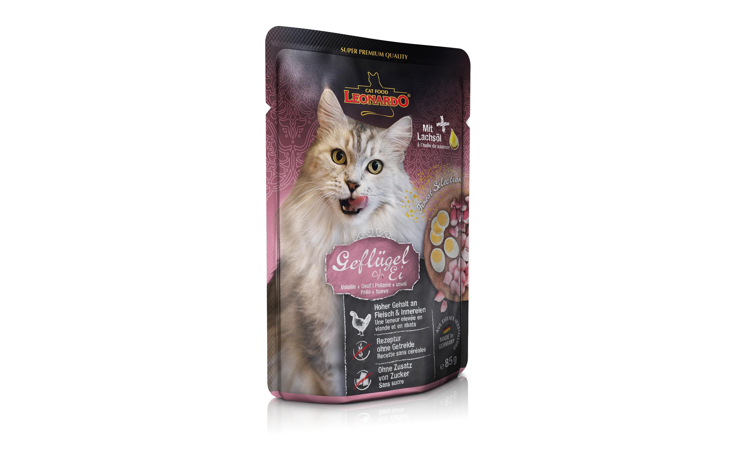 Leonardo Cat Food Nassfutter Geflügel & Ei, 85 g