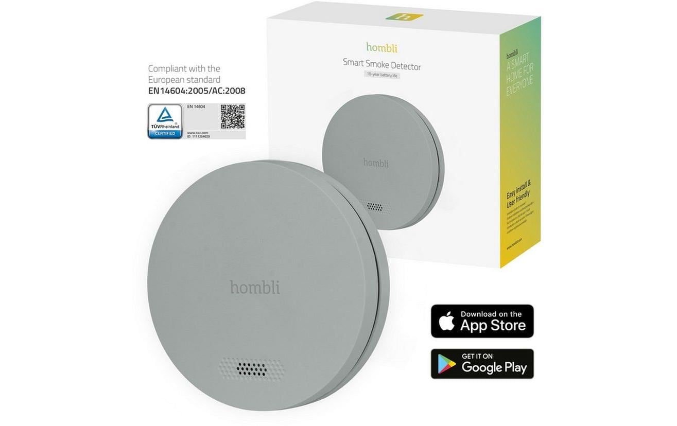 hombli Rauchmelder Smart Smoke Detector, 85 dB, Grau