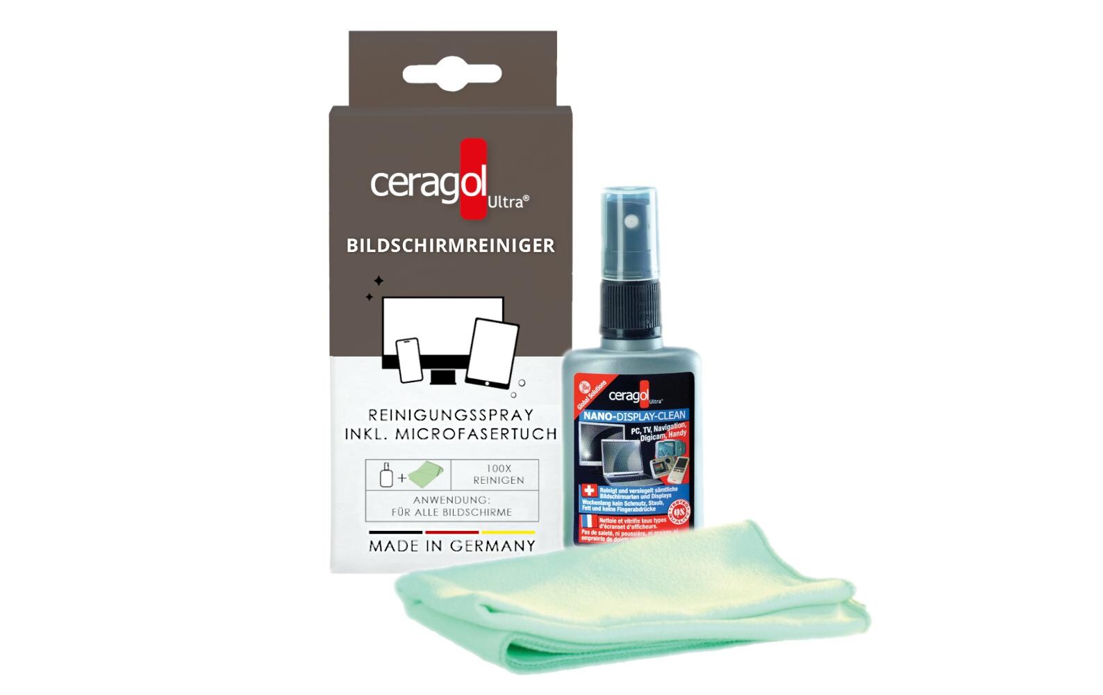 Ceragol Bildschirmreiniger 50 ml & Tuch