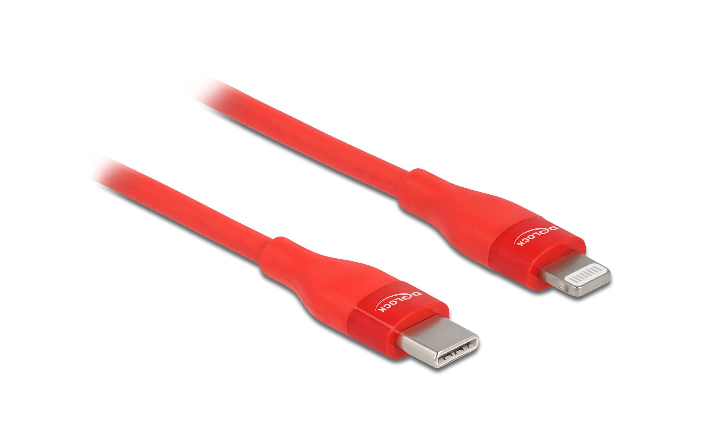 Delock USB-Kabel USB C - Lightning 2 m, Rot