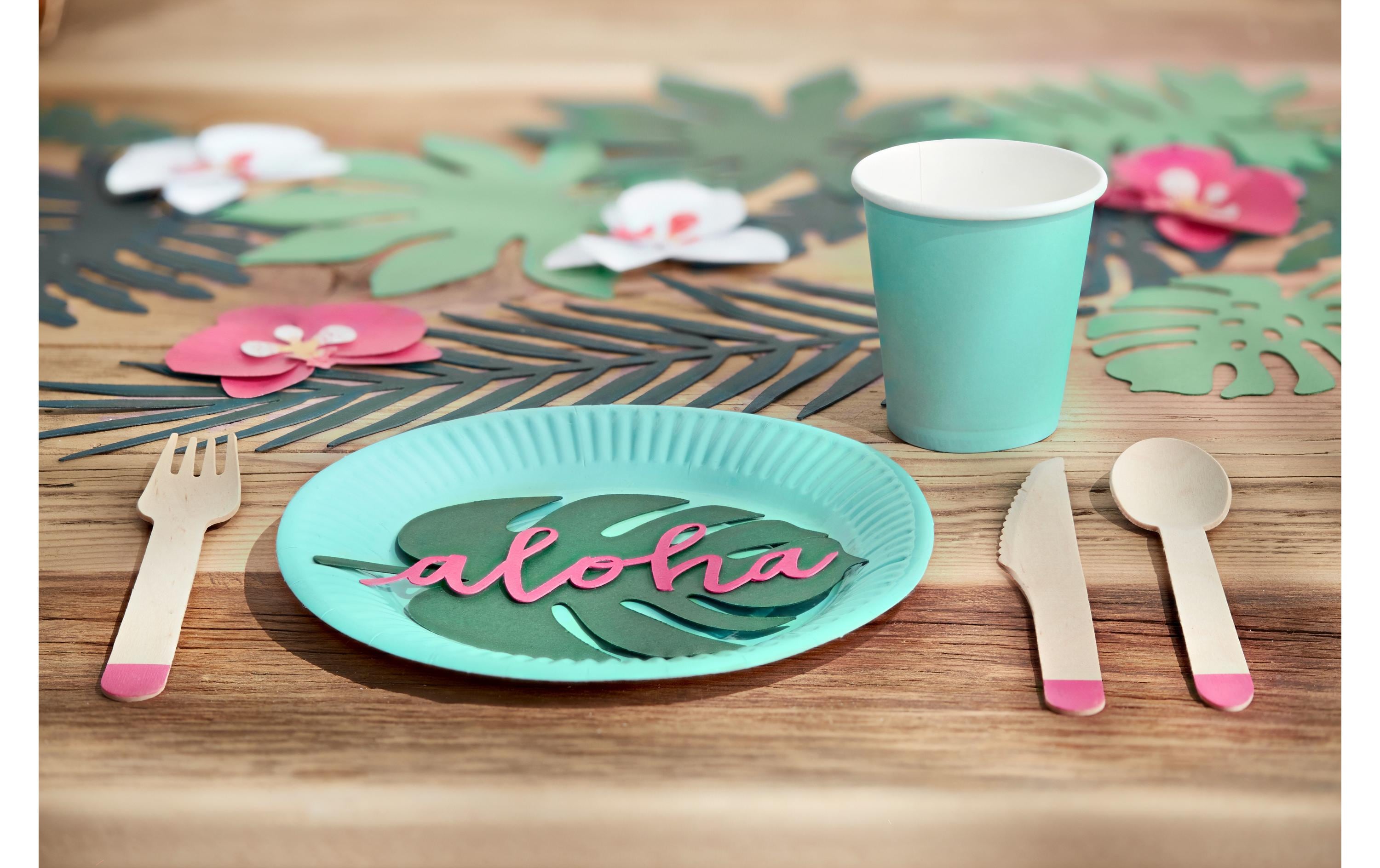 Partydeco Tischkarte Aloha Monstera 6 Stück