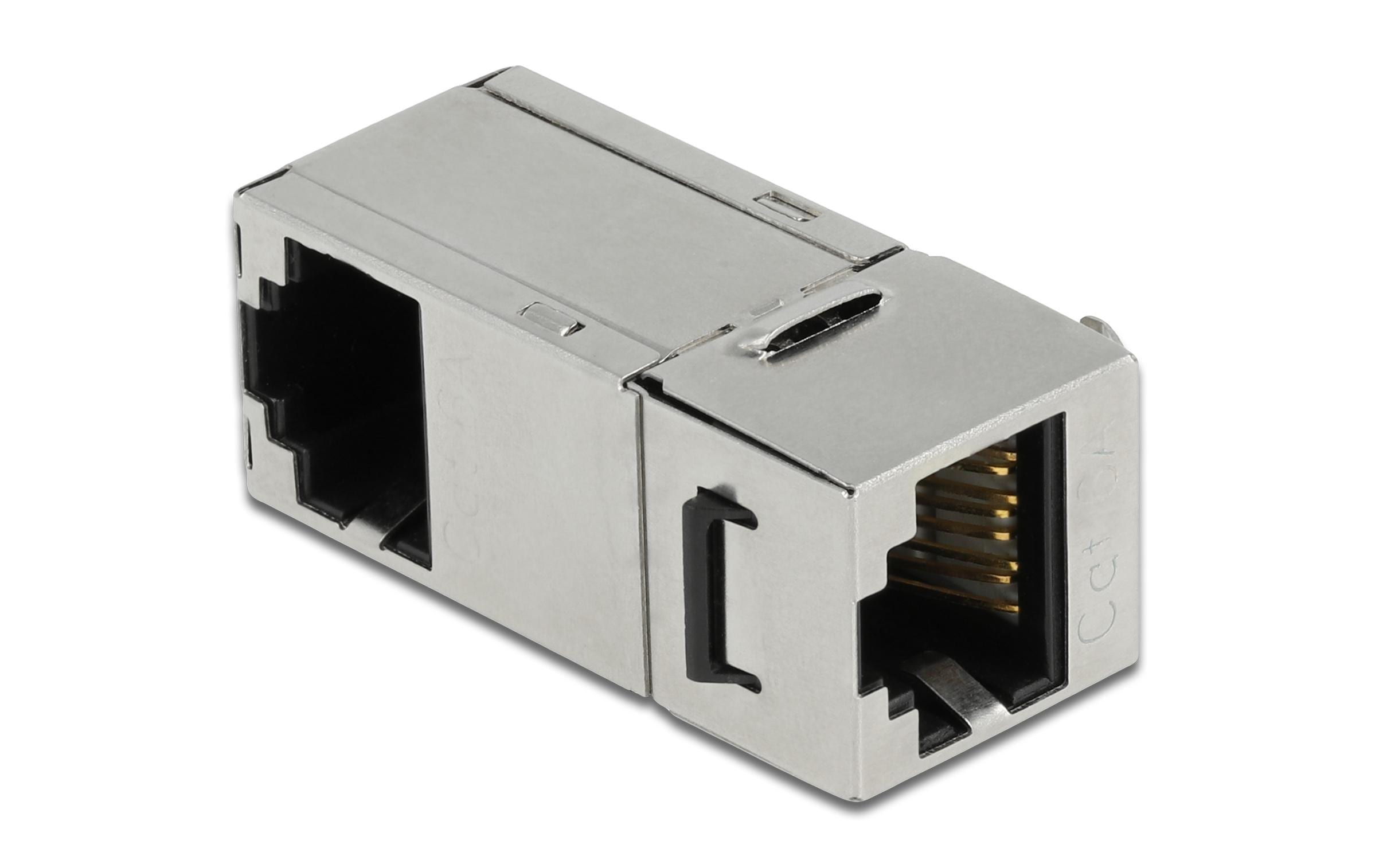 Delock Keystone-Modul RJ45 - RJ45 Buchse, Cat.6A 90 Grad gewinkelt