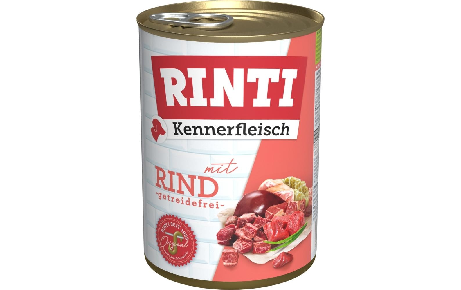 Rinti Nassfutter Kennerfleisch pur Dose Rind, 400 g