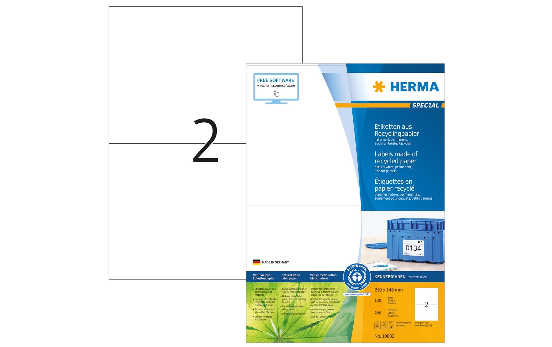 HERMA Universal-Etiketten Recycling 10832 210 x 148 mm