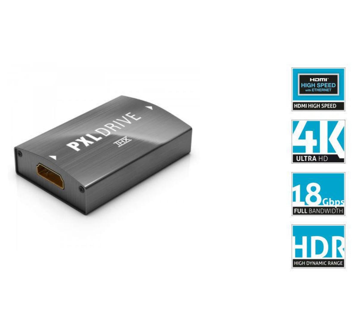 PIXELGEN PXLDRIVE HDMI Repeater Inkl. 15m HDMI Kabel
