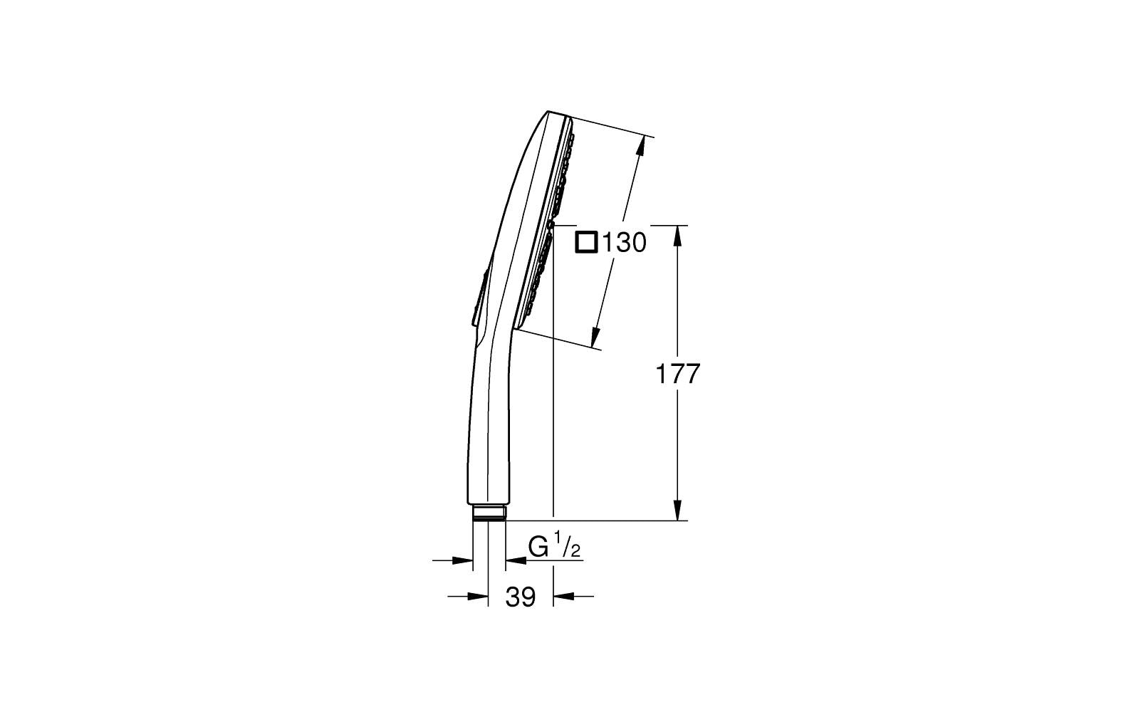 GROHE Handbrause Rainshower Smartactive 130 Cube EcoJoy