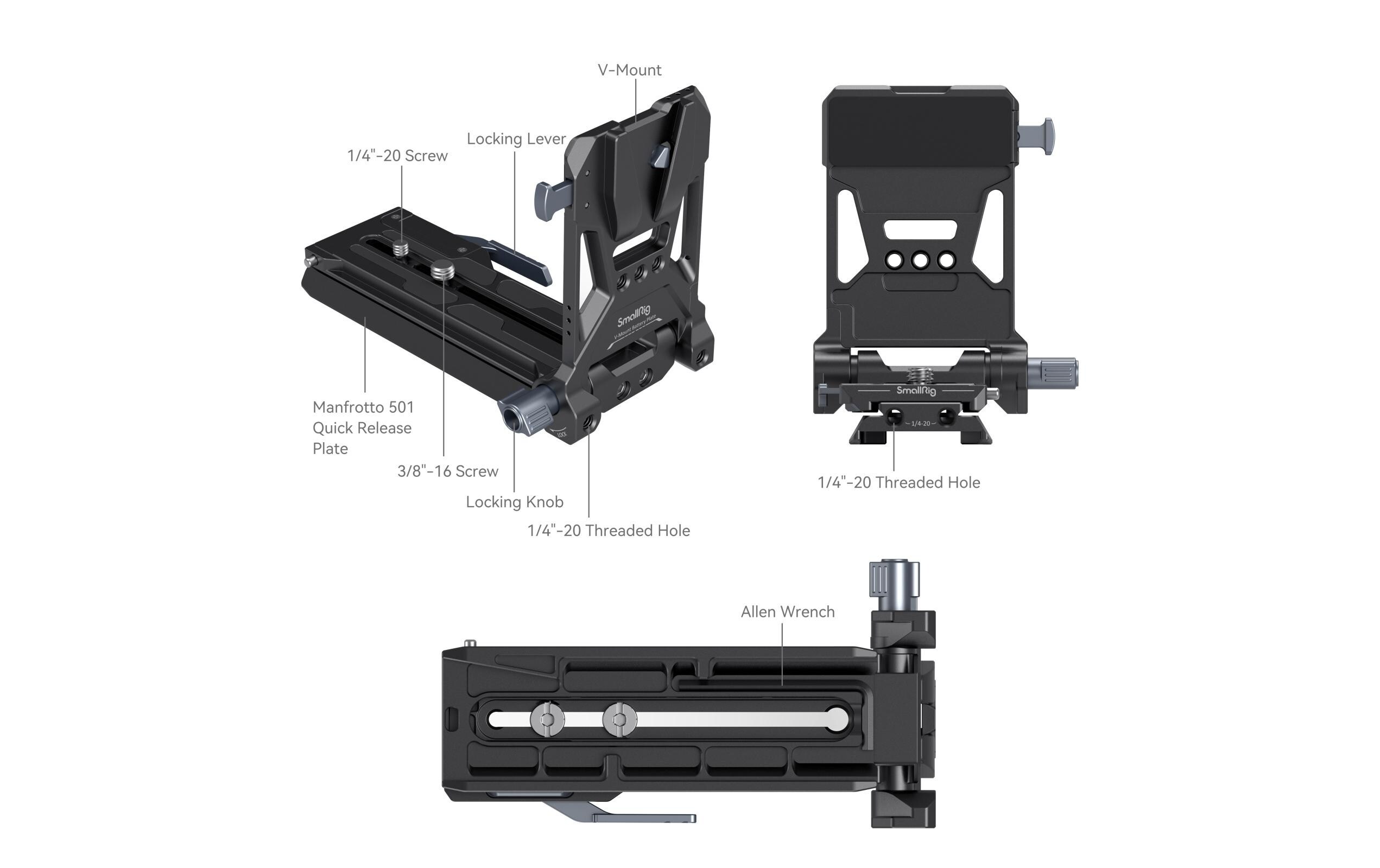 Smallrig Digitalkamera-Akku V-Mount Akku-Montageplatten-Kit