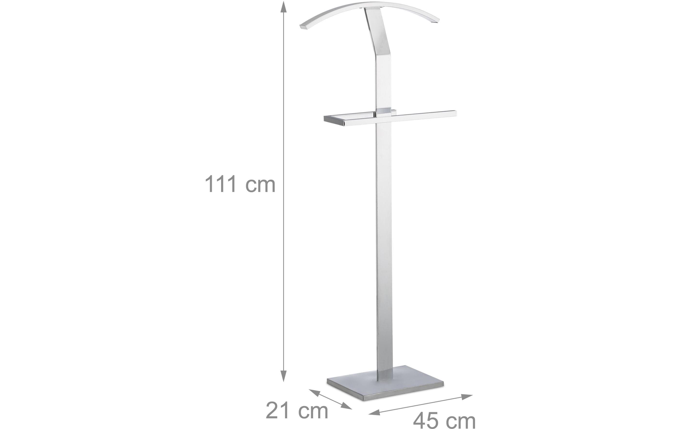 relaxdays Garderobenständer 111 x 45 x 21 cm, Silber