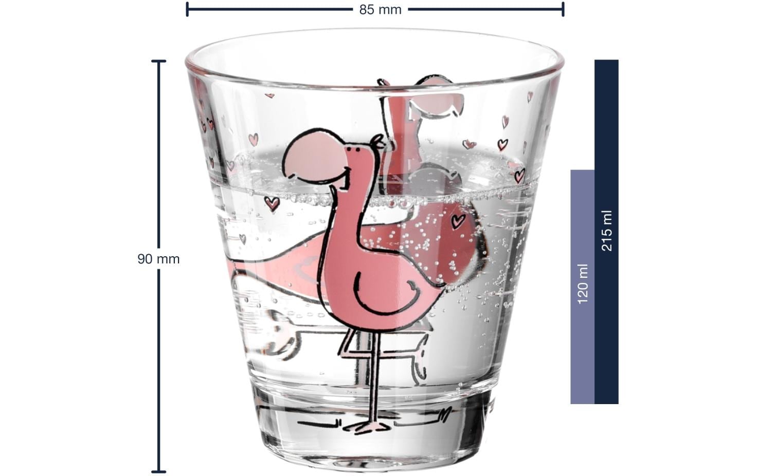 Leonardo Kindertrinkglas Bambini Flamingo, 215 ml, 6 Stück