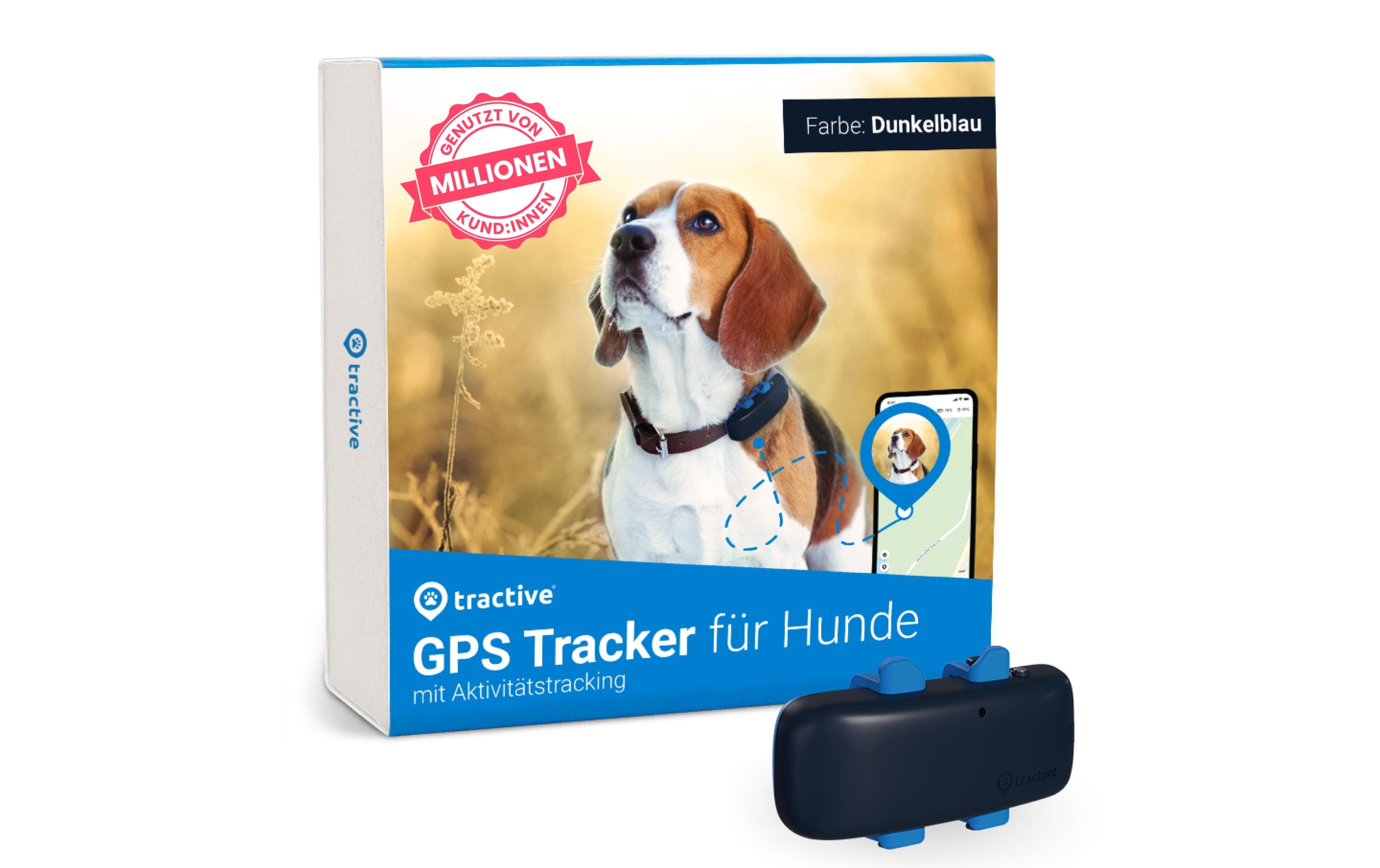 tractive GPS-Tracker LTE für Hunde dunkelblau