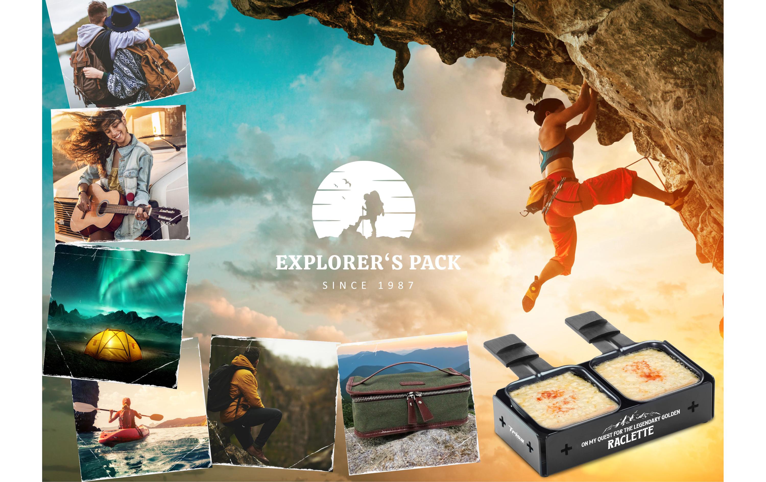 Trisa Teelicht-Raclette Explorer's Pack Schwarz