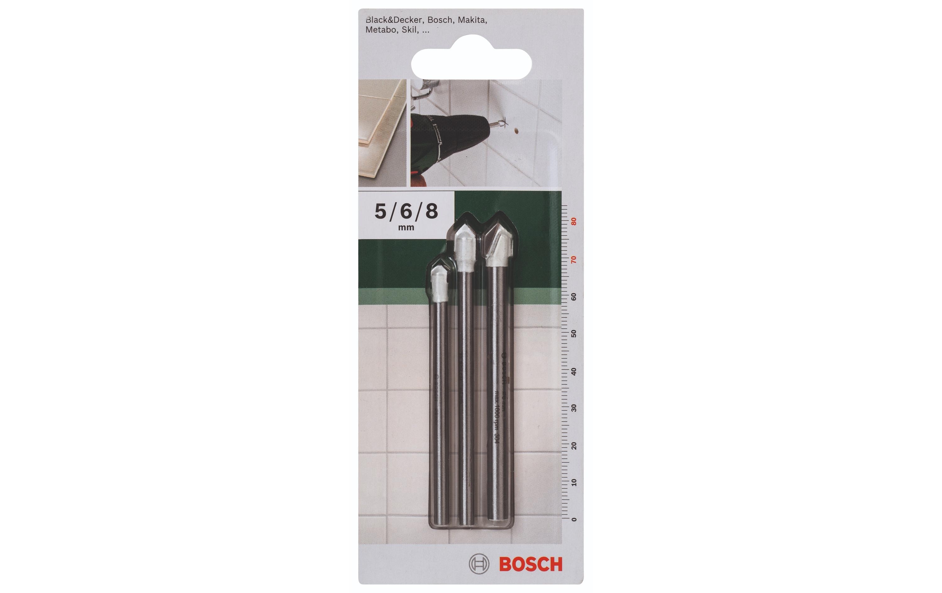 Bosch Fliesenbohrer-Set 5 / 6 / 8 mm, 3-teilig