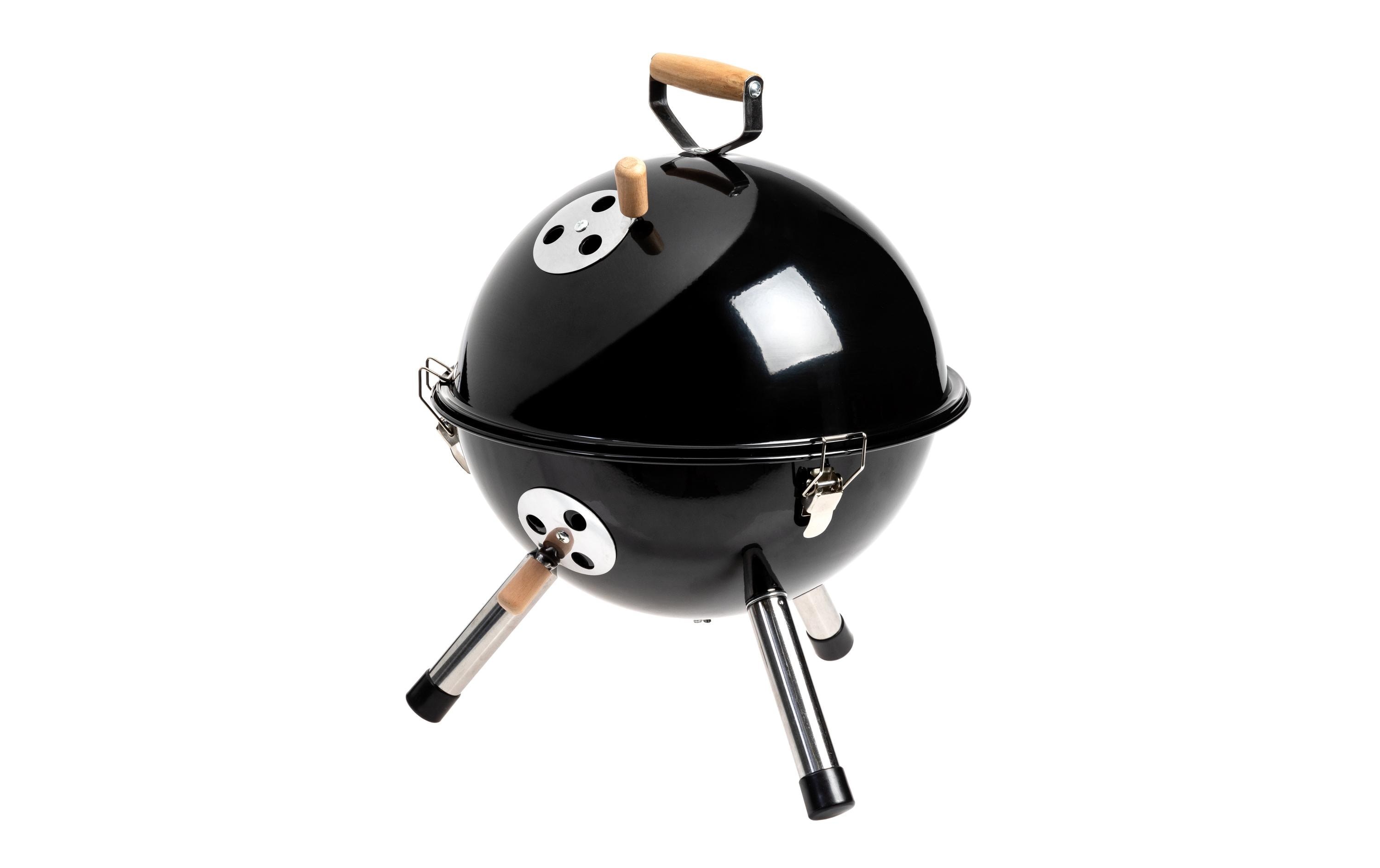 Krafter Holzkohlegrill Mini, 29 cm, Schwarz