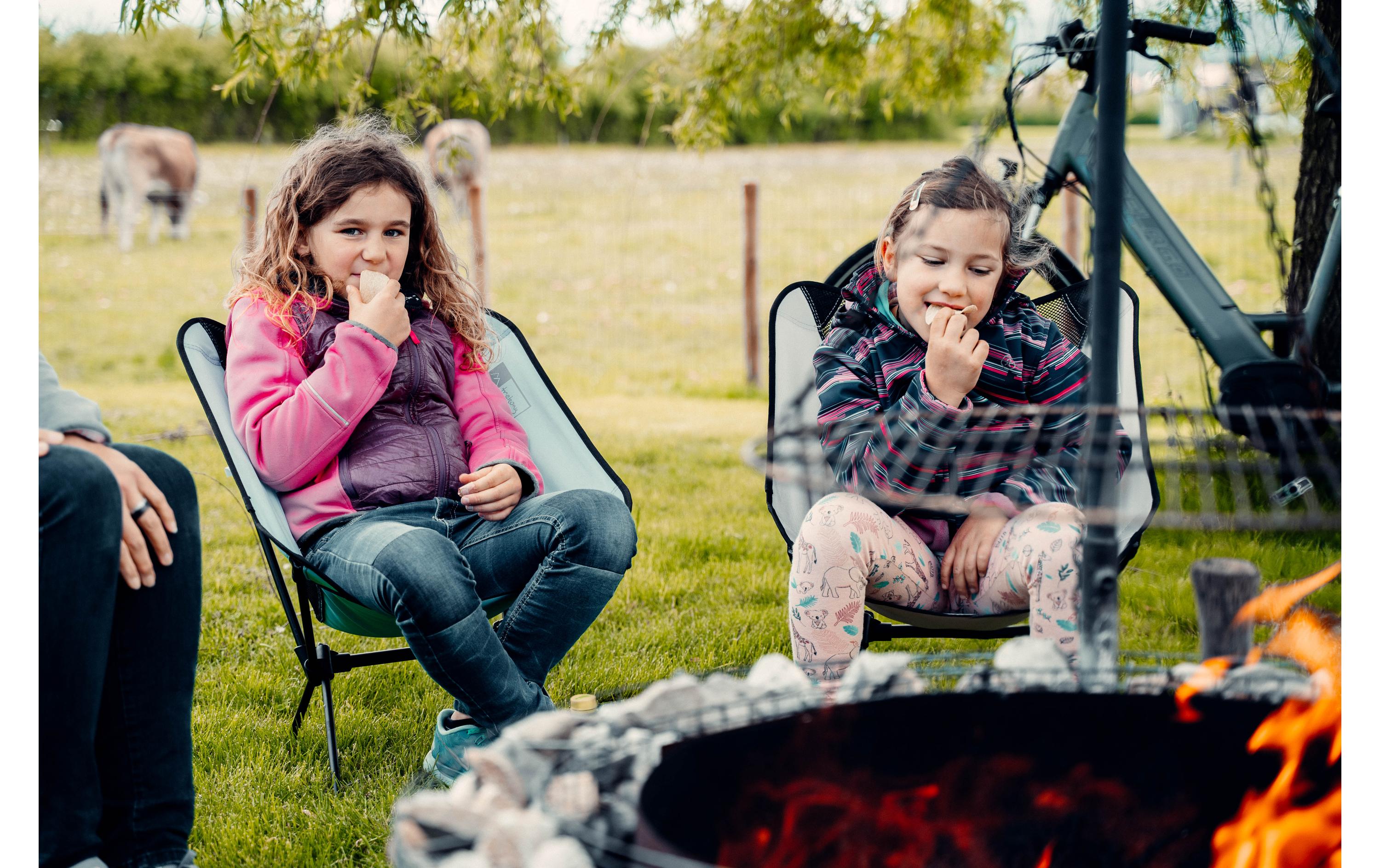 Trekony Campingstuhl Tief Grau Stahl