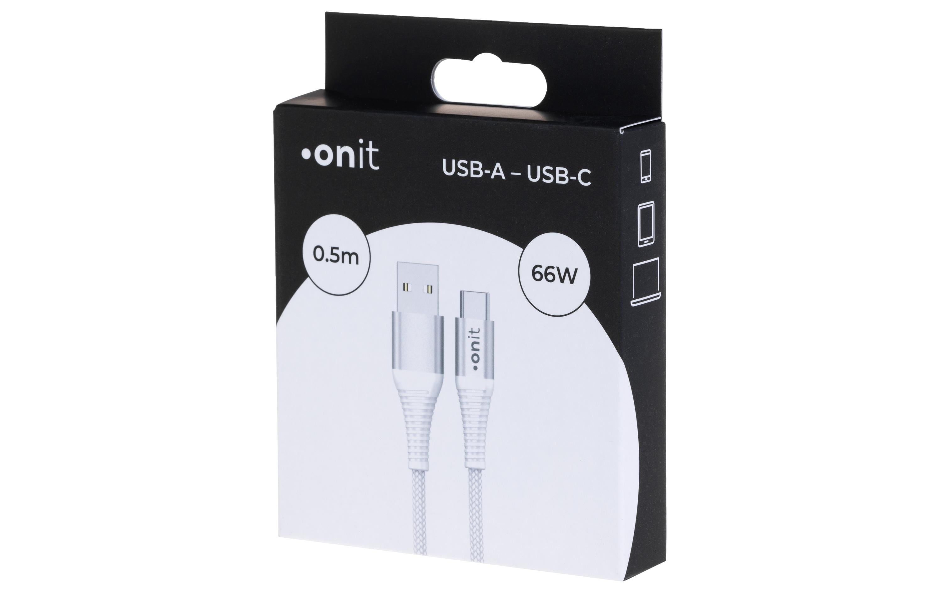 onit USB 2.0-Kabel USB A - USB C 0.5 m, Weiss