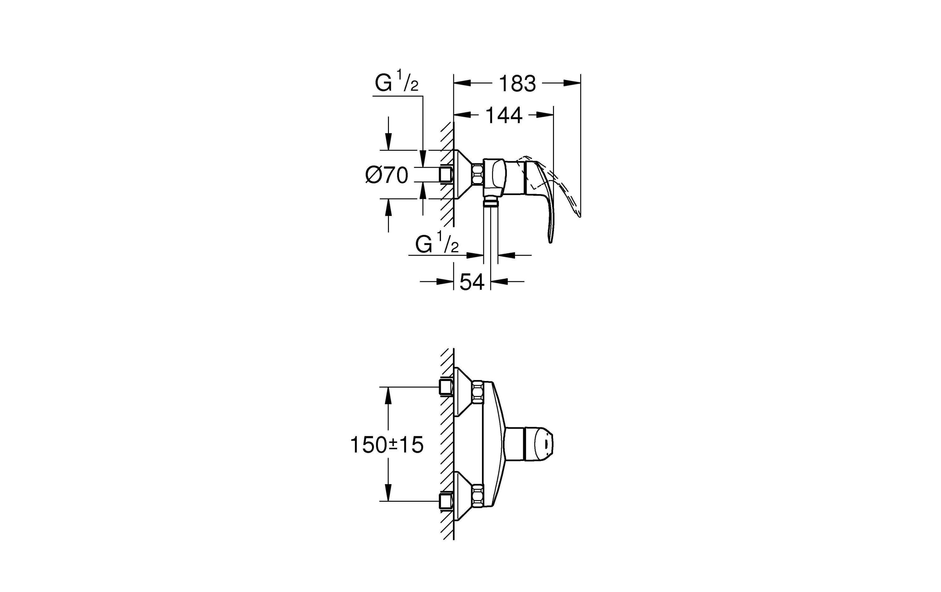 GROHE Duscharmatur Eurosmart 1/2, Chrom