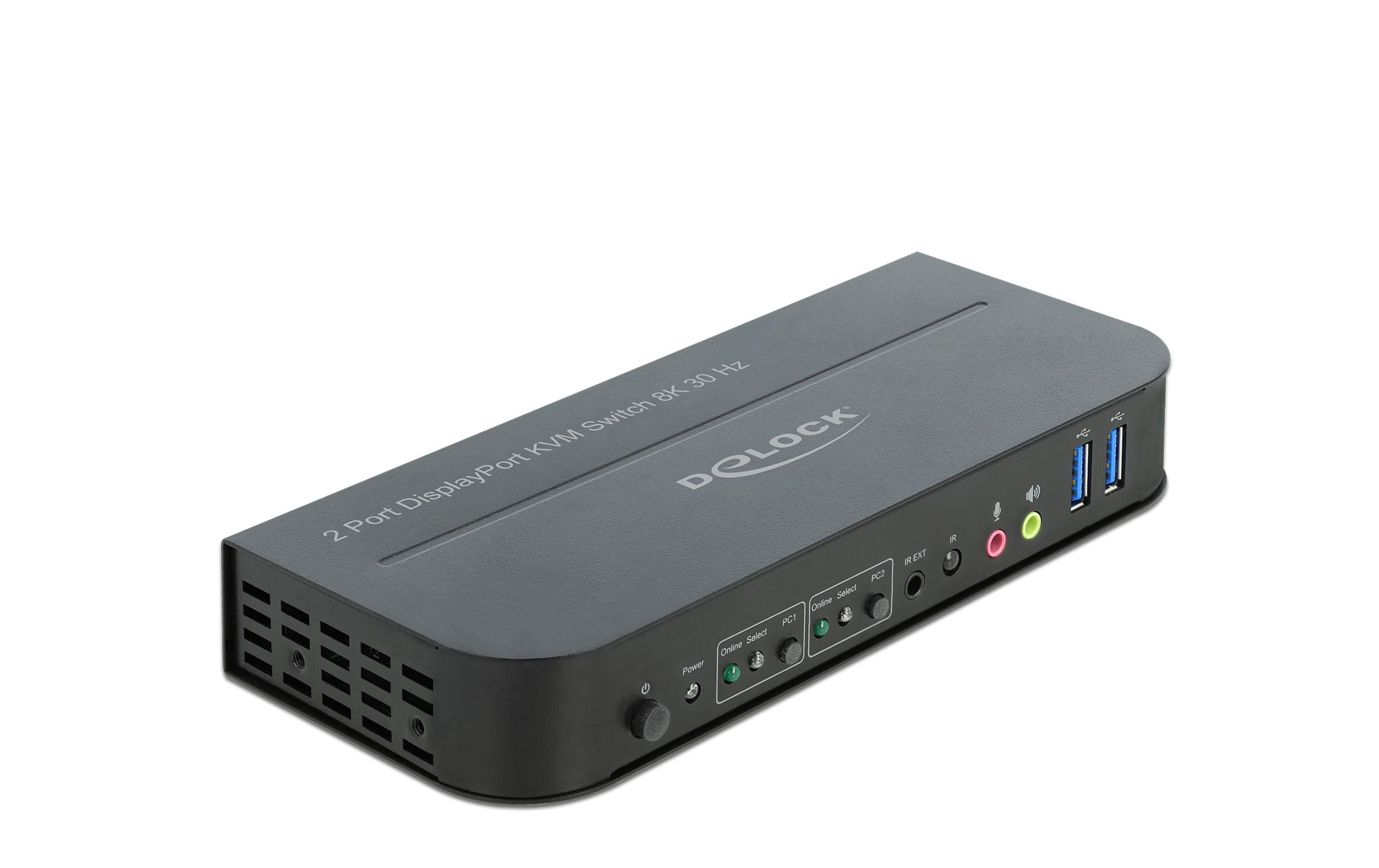 Delock KVM Switch 2 Port Displayport 1.4 mit USB3.0 & Audio 8k 30Hz