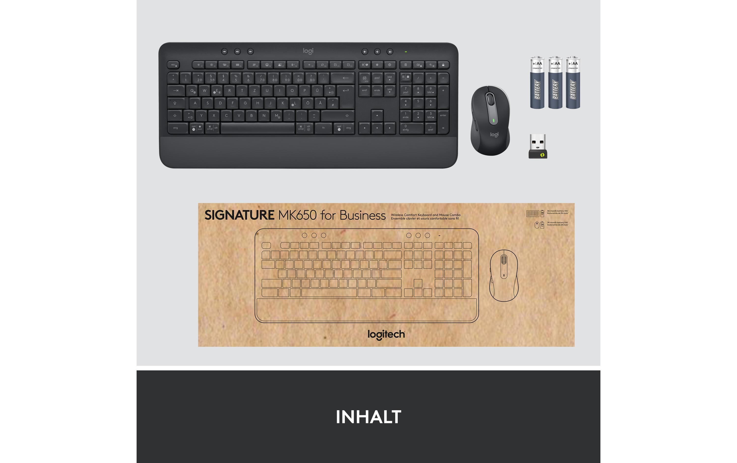 Logitech Tastatur-Maus-Set MK650 Combo for Business