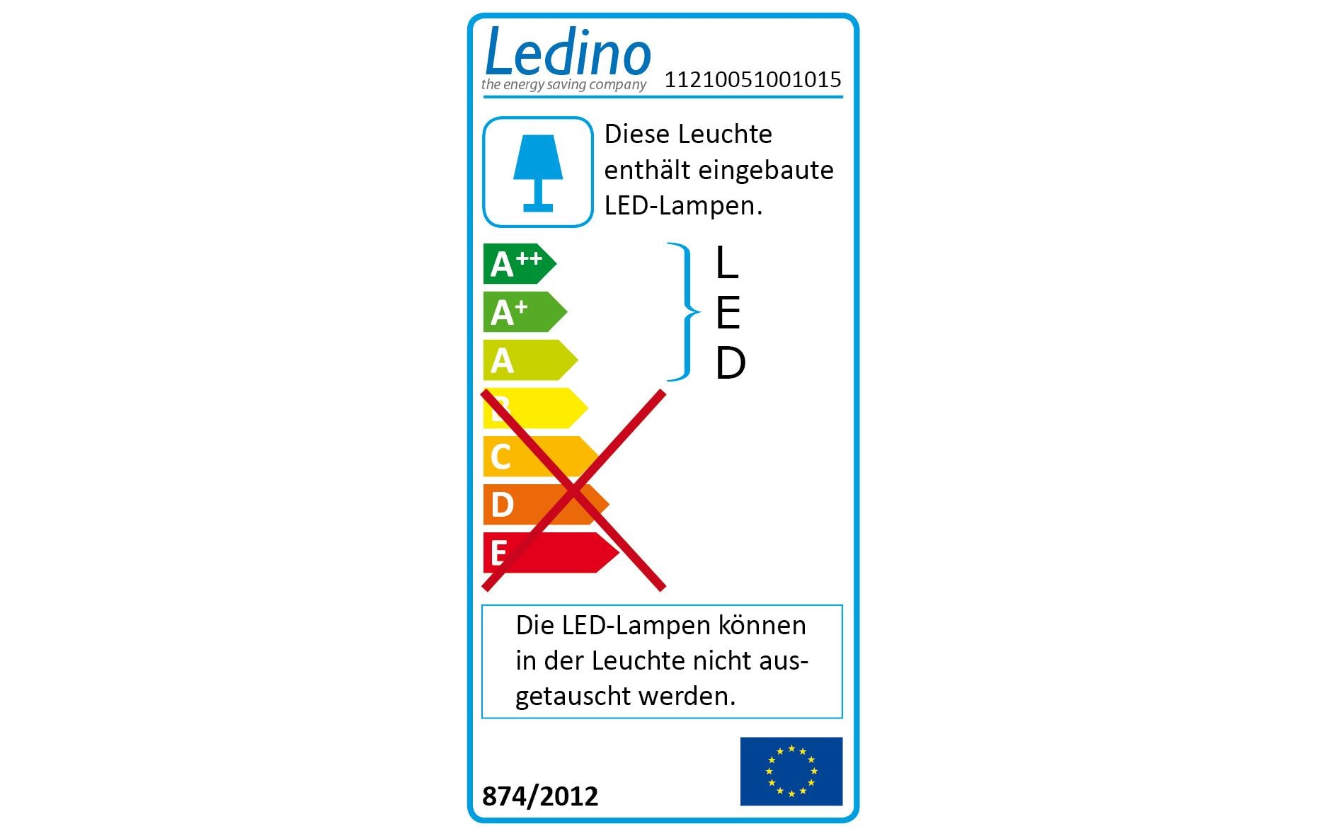 Ledino Einbauleuchte Holstein SWW 5W 2700K, Stahl