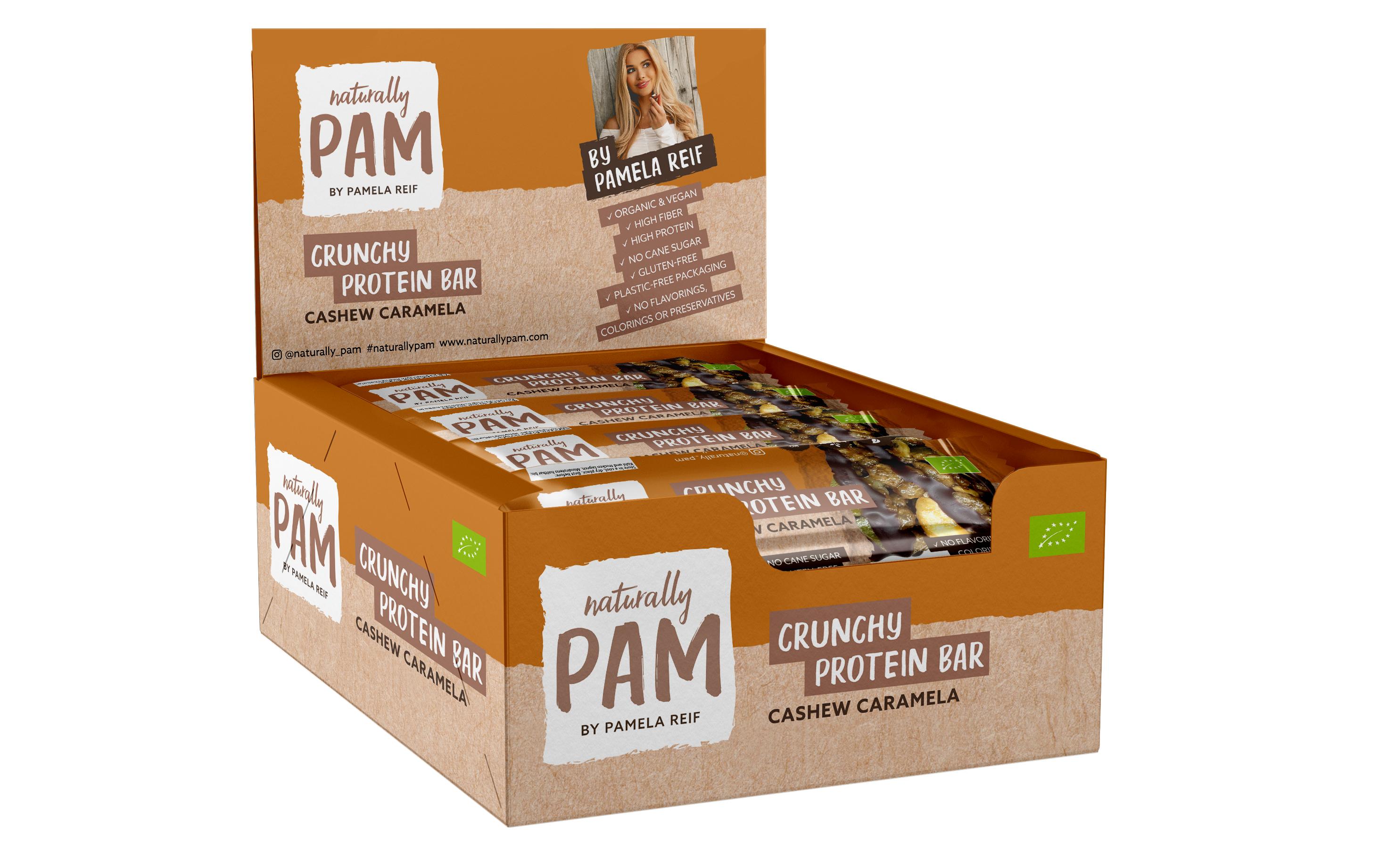 Naturally Pam Riegel Bio Crunchy Protein Cashew Caramel 12 x 30 g