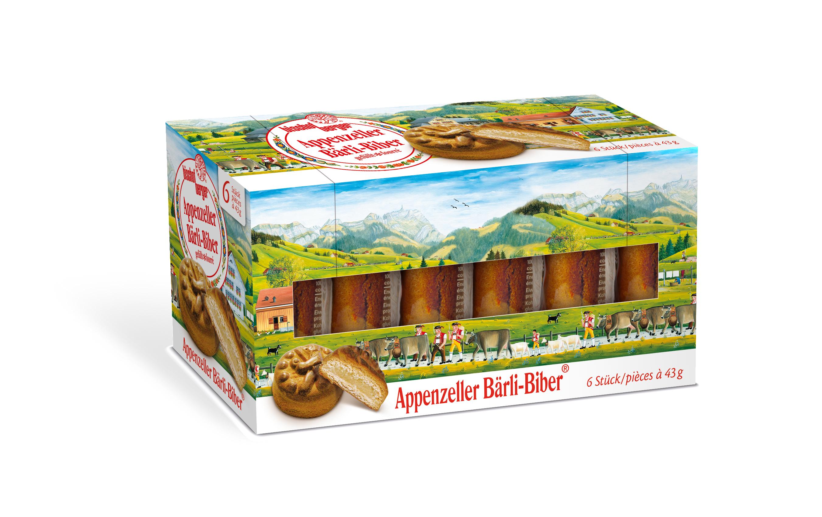 Bischofberger Gebäck Appenzeller Bärli-Biber 6 x 43 g