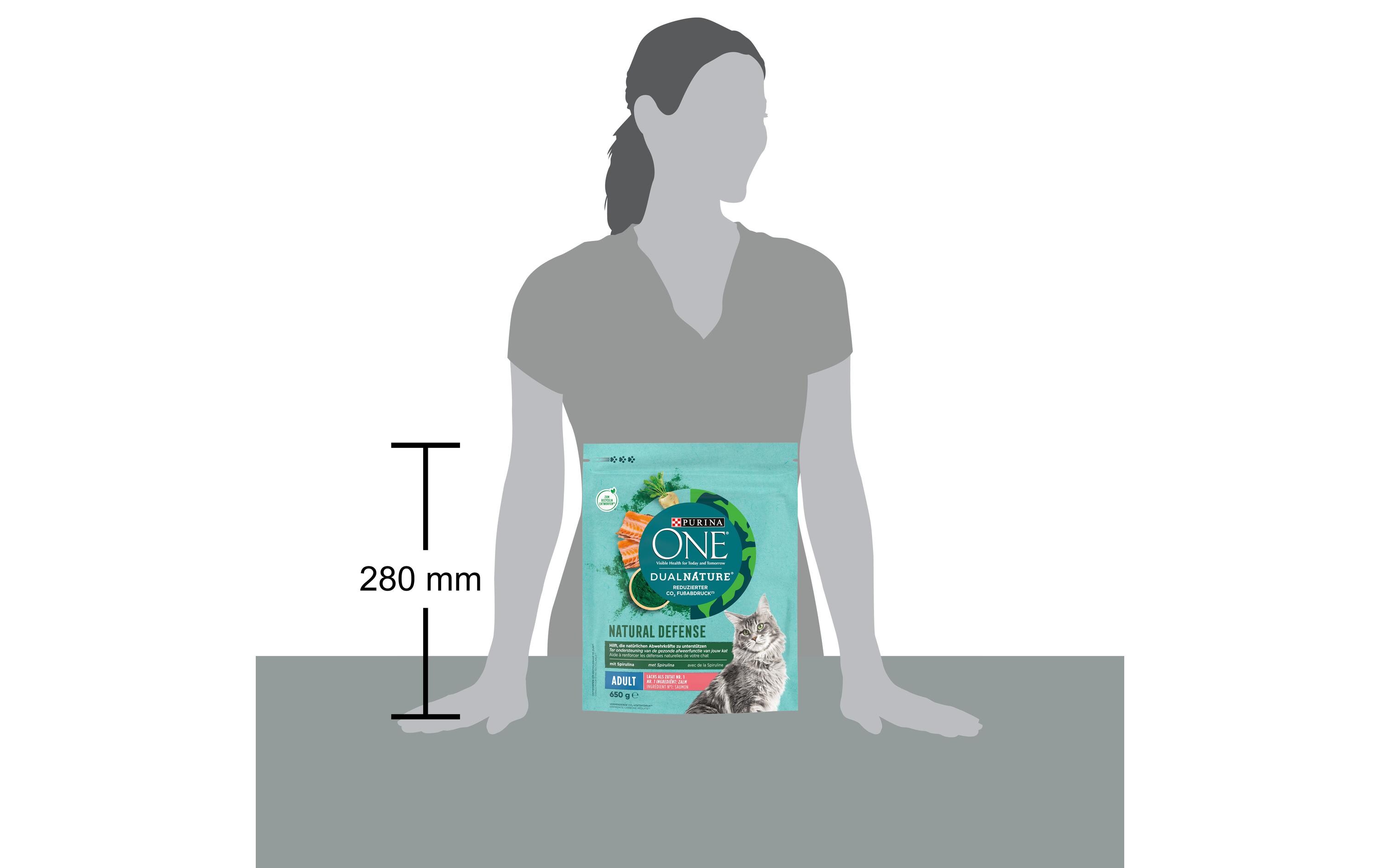 Purina ONE Trockenfutter Dual Nature Adult Lachs & Spirulina, 650 g