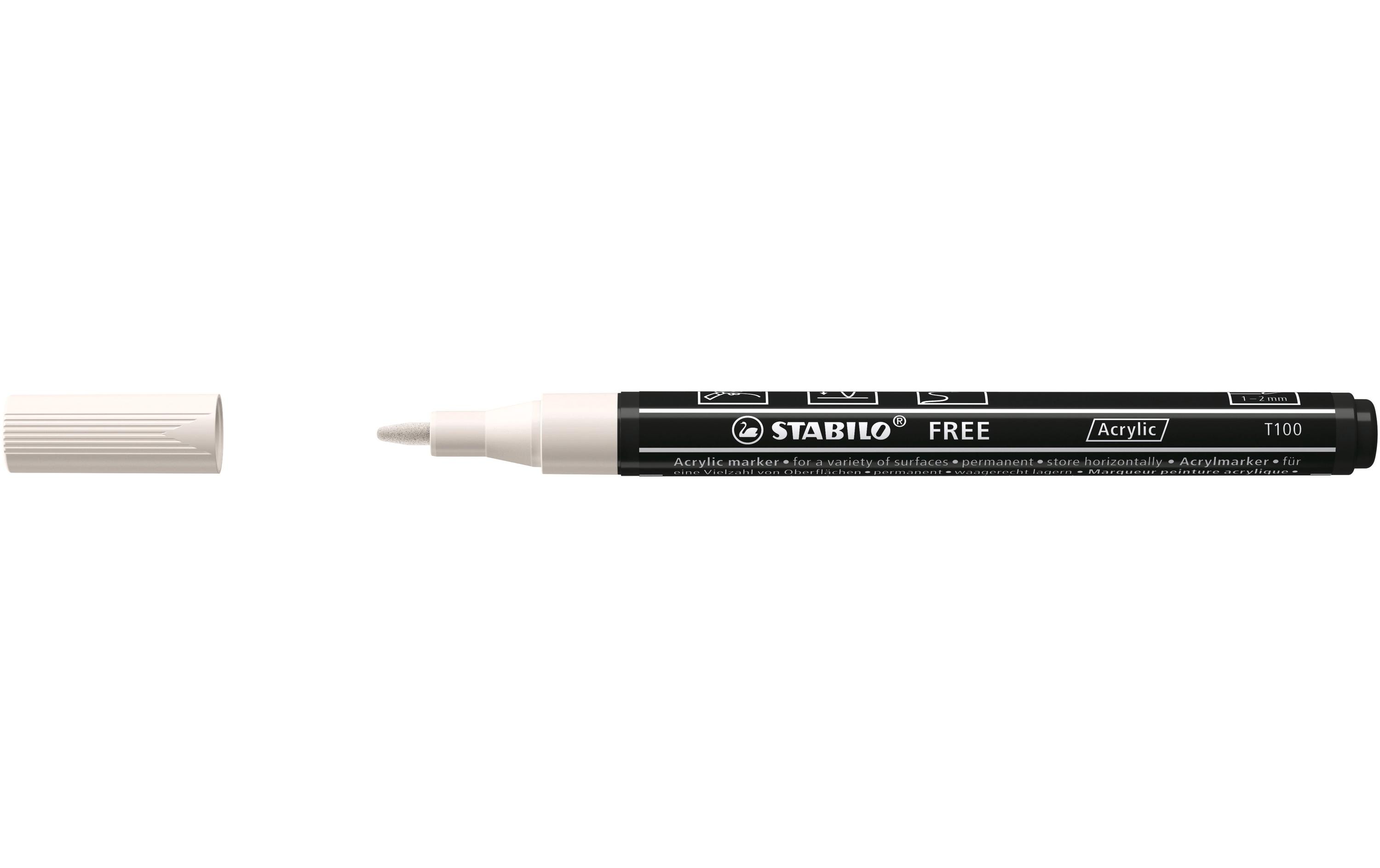 STABILO Acrylmarker Free Acrylic T100 Weiss