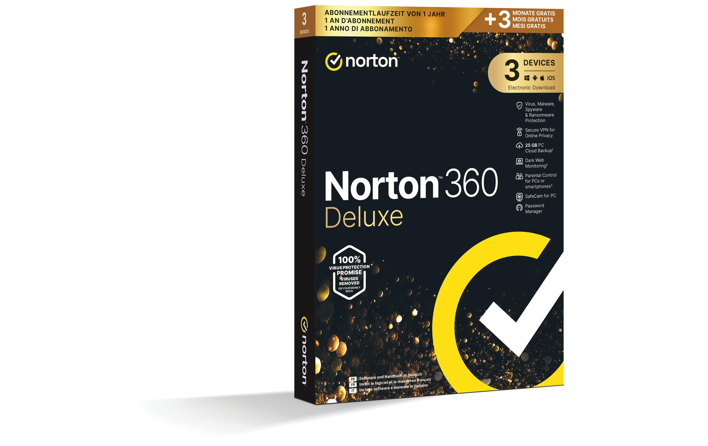 Norton Norton 360 Deluxe GOLD Ed. Box, 3 Device, 15 Monate