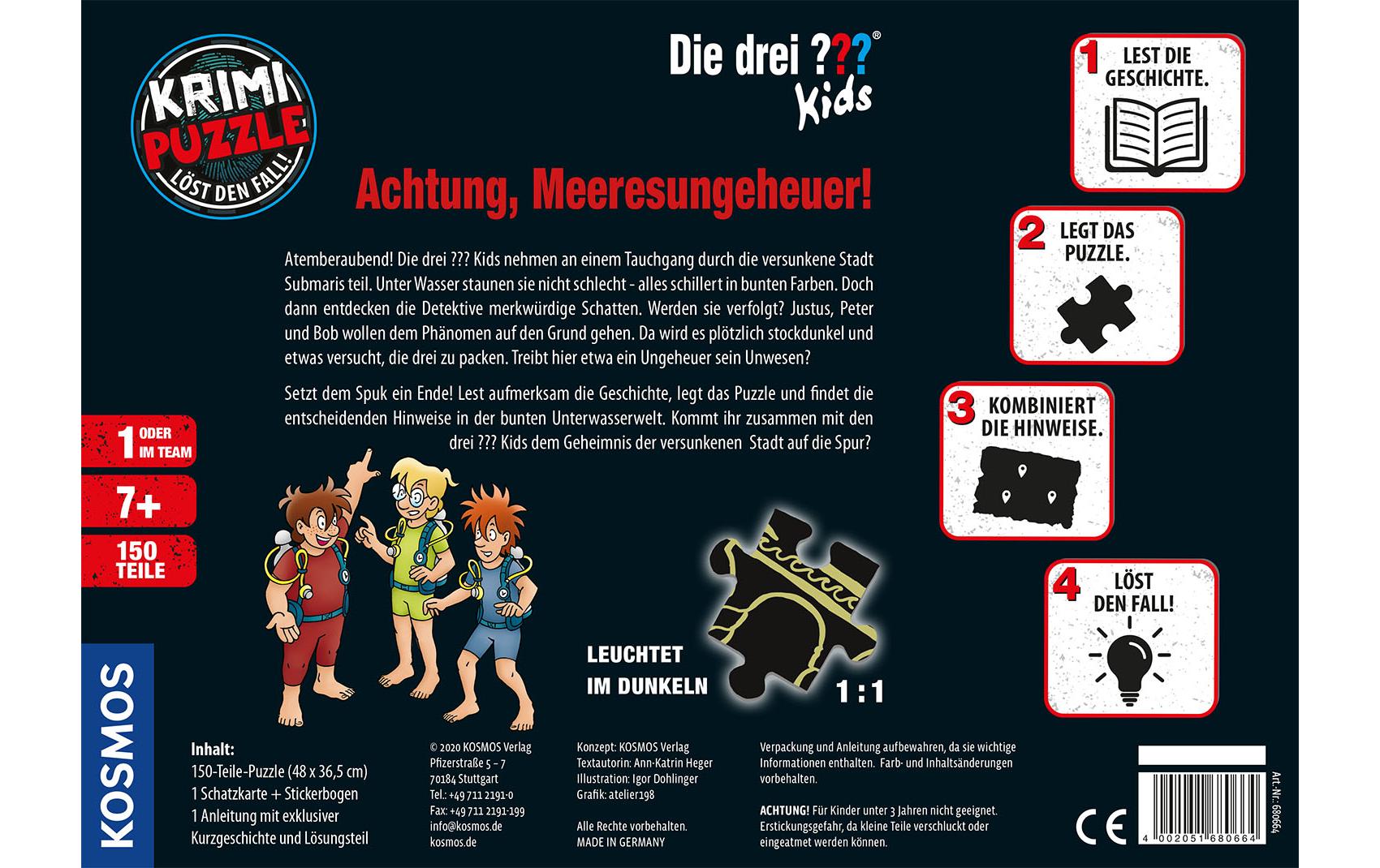 Kosmos Puzzle Die drei ??? Kids – Achtung, Meeresungeheuer!