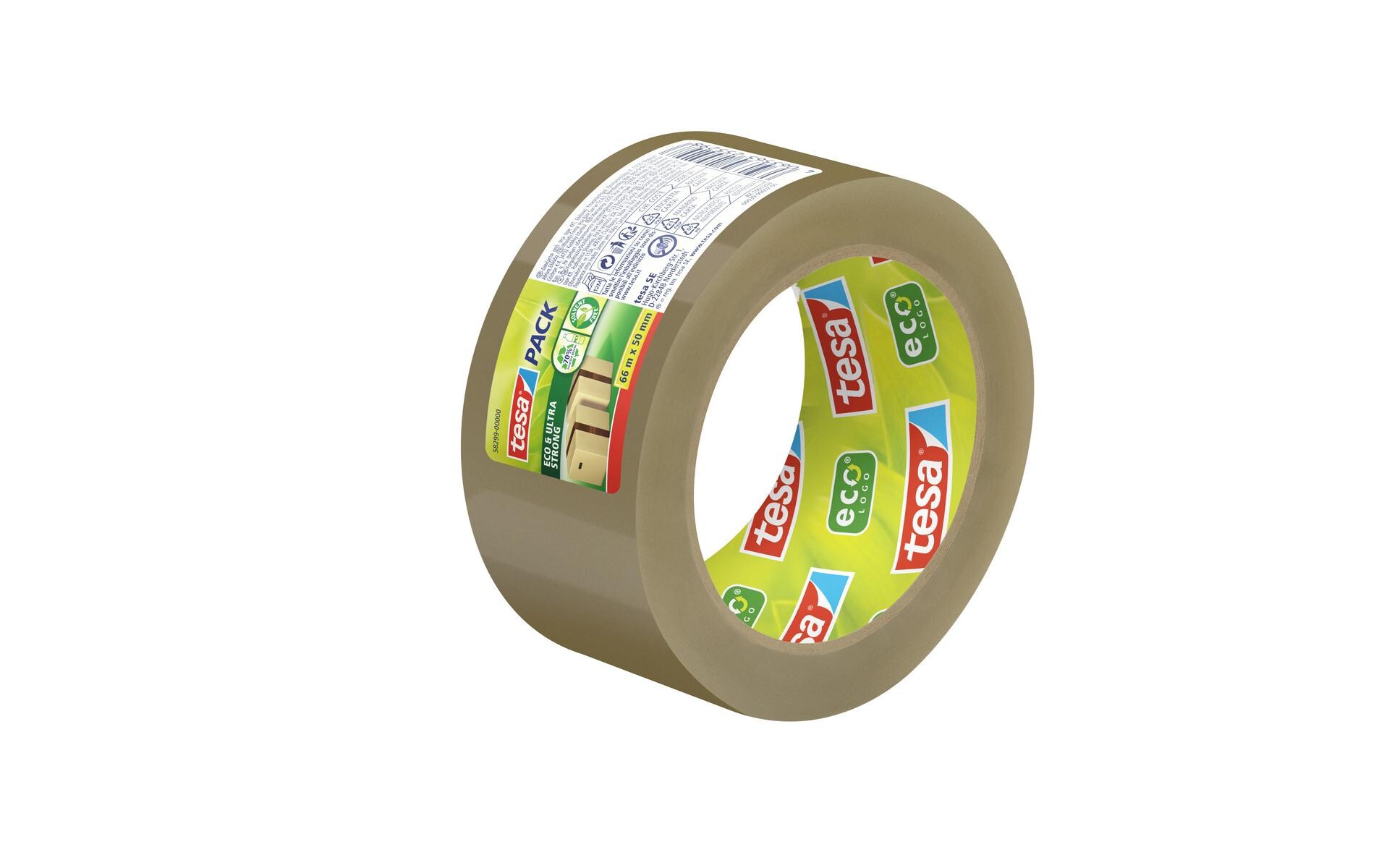 tesa Klebeband Eco & Crystal 50 mm x 66 m, Braun, 1 Rolle