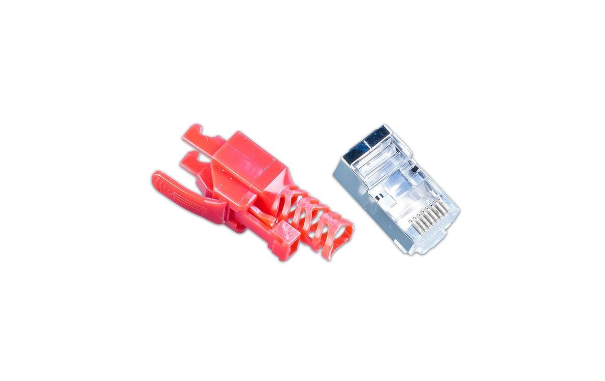 Wirewin Stecker RJ45 KAT6A Securelock 10 Stück, Rot